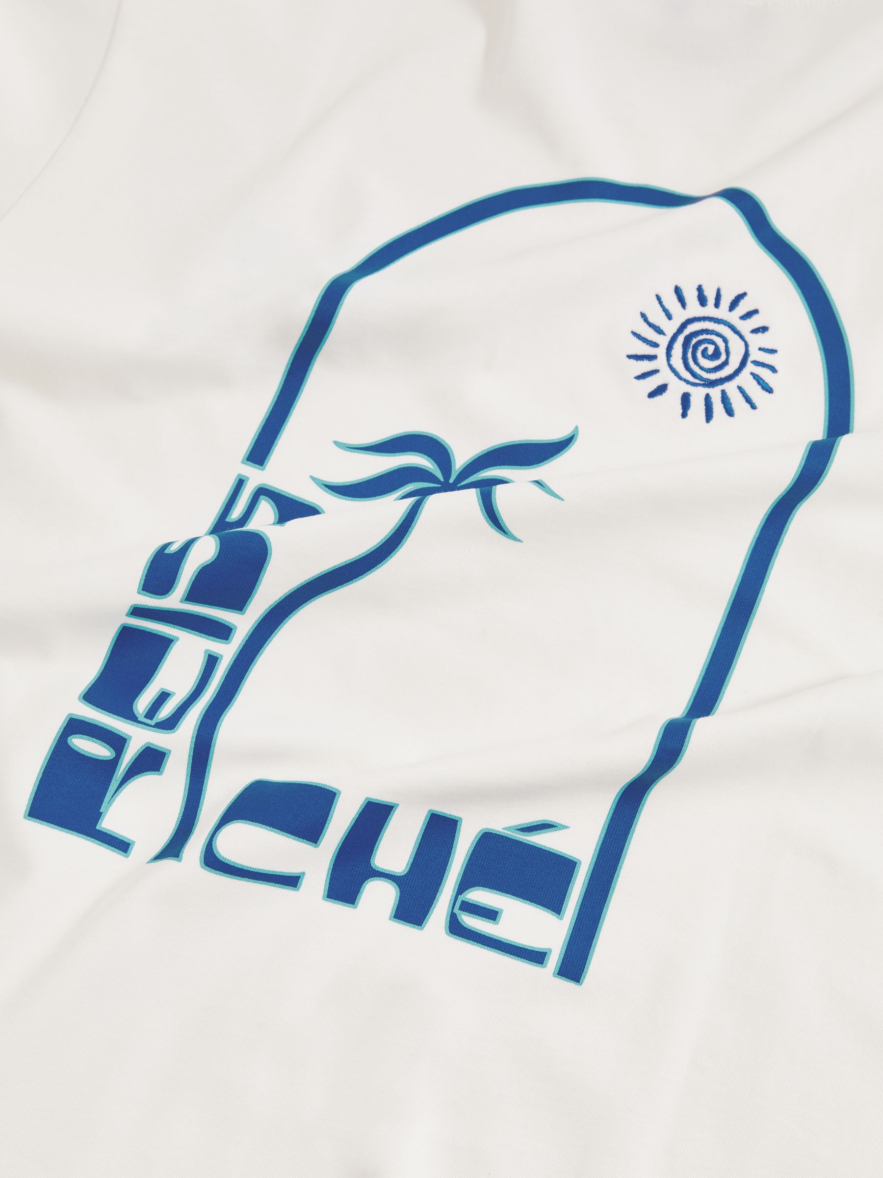 Reiss | Ché Cotton Palm-Print T-Shirt in White