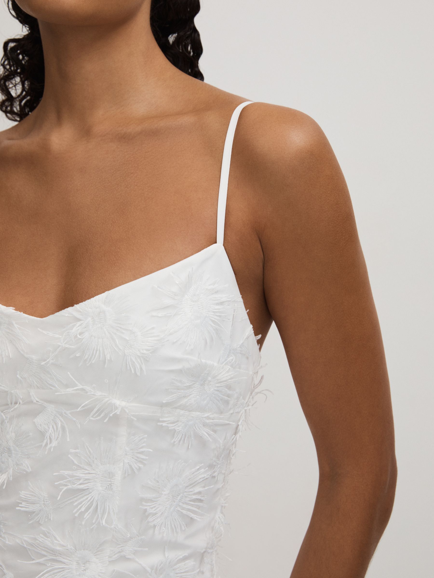 Stella White Anna Quan Applique Drop Waist Maxi Dress