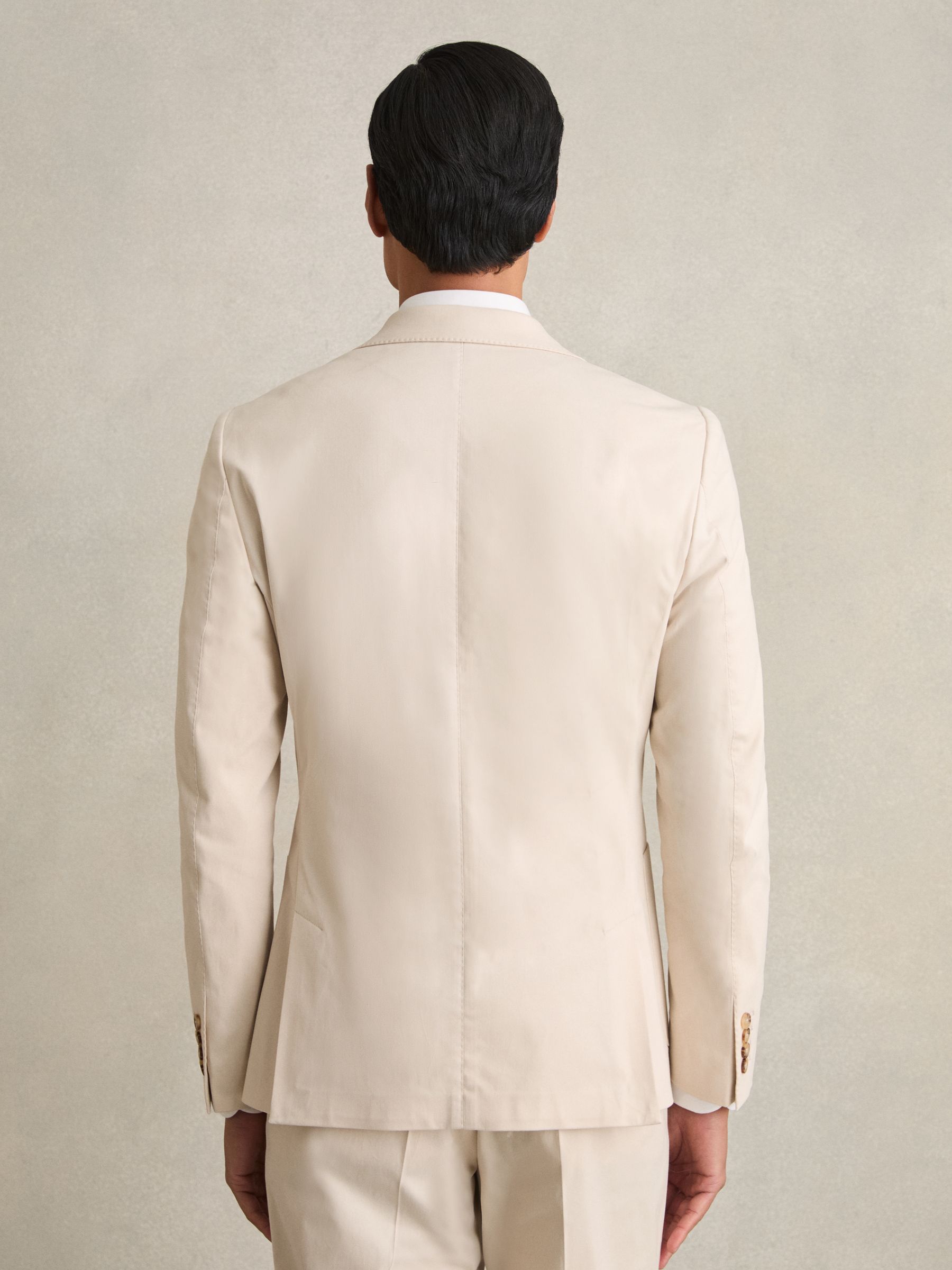 Slim-Fit Single-Breasted Suit Blazer in Stone