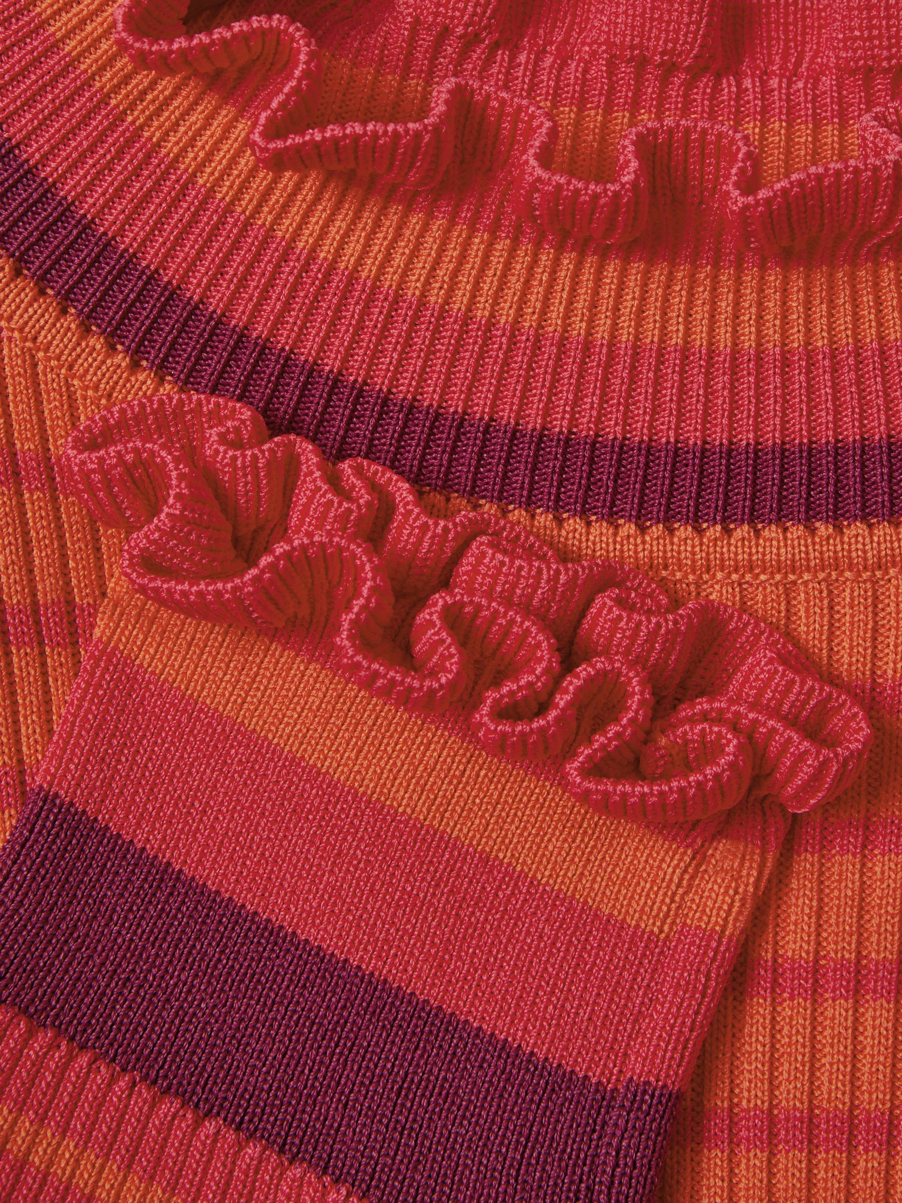 Florere Knitted Striped Midi Dress in Multi