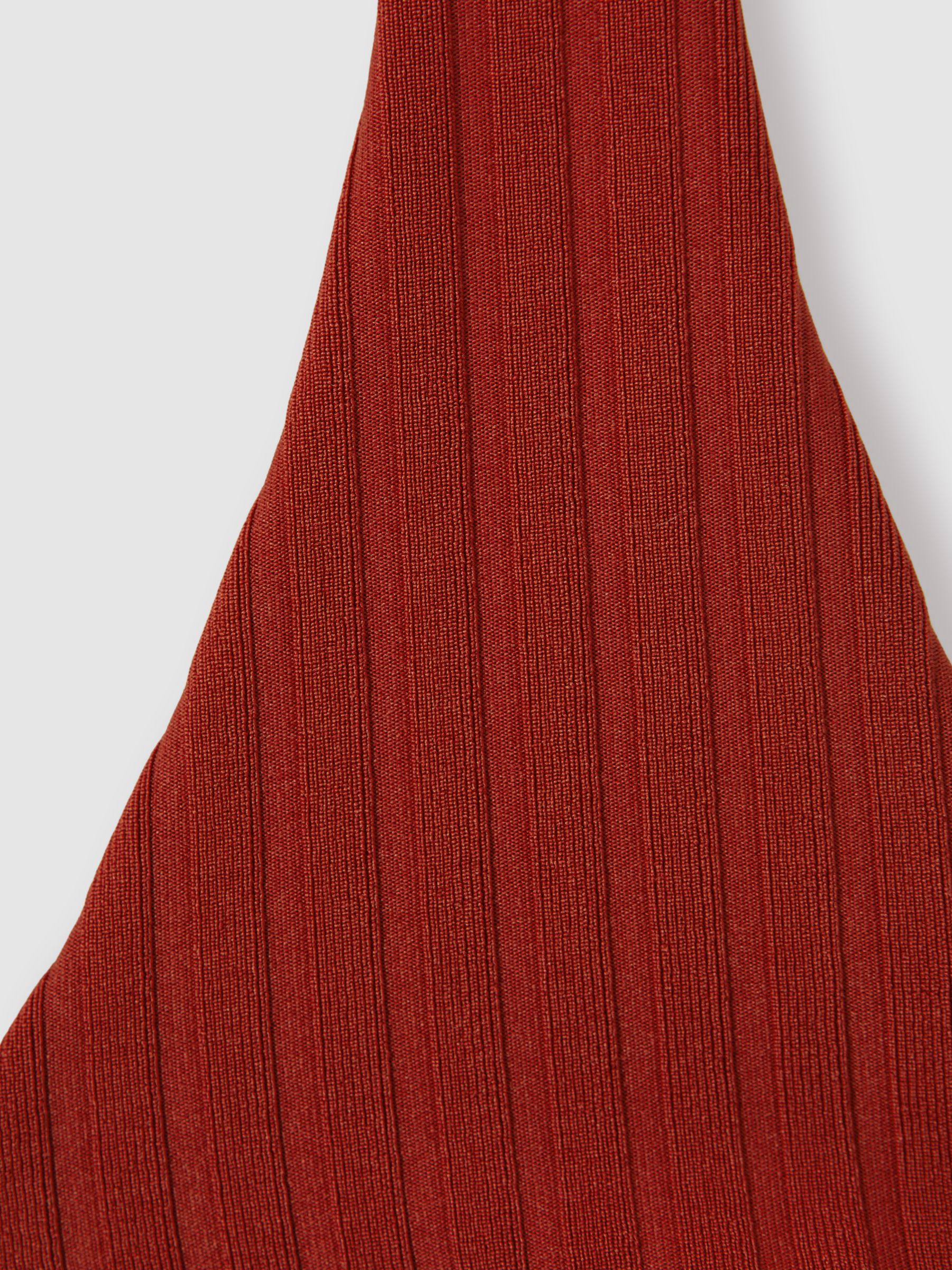 Underwear Ribbed Bikini Top in Dark Magma Red