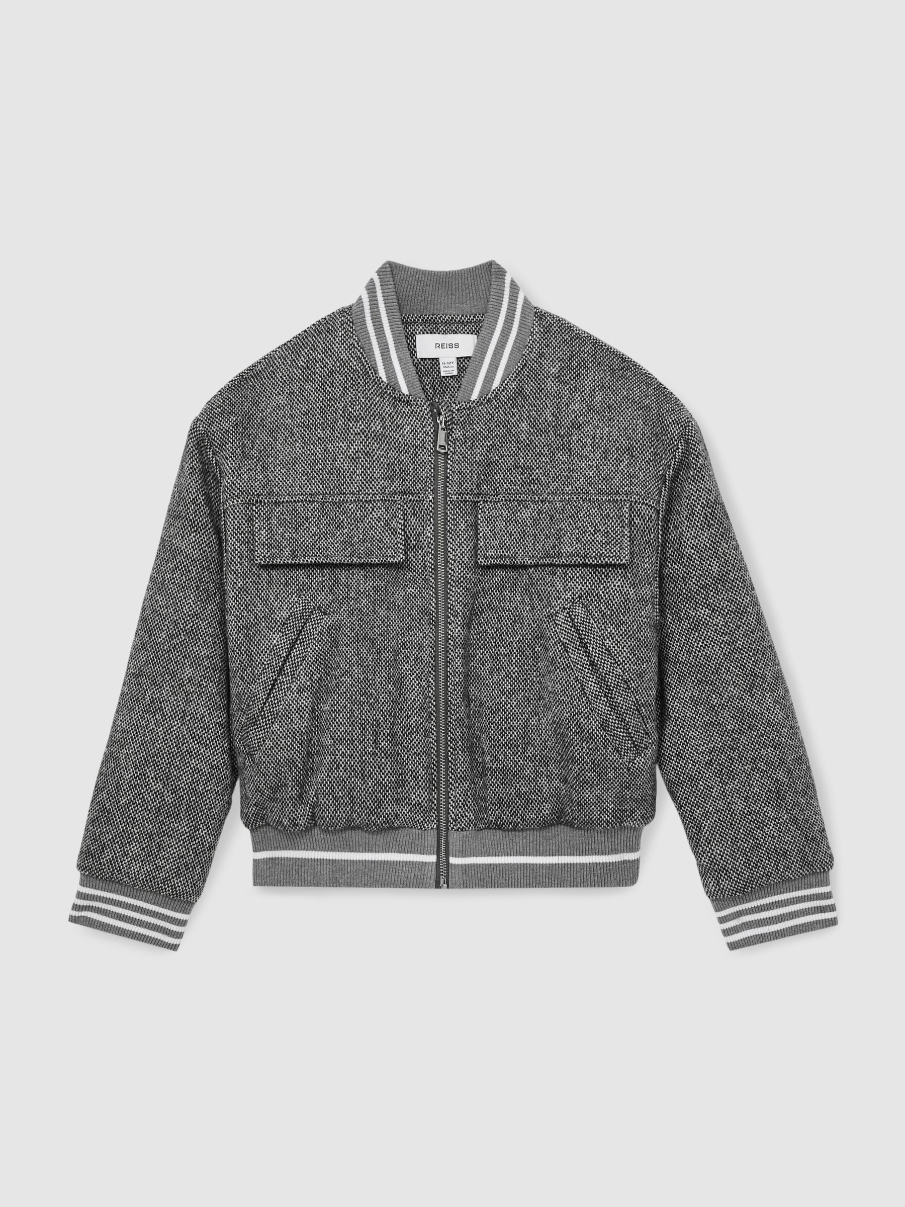 13-14 yrs Wool-Blend Padded Bomber Jacket in Grey