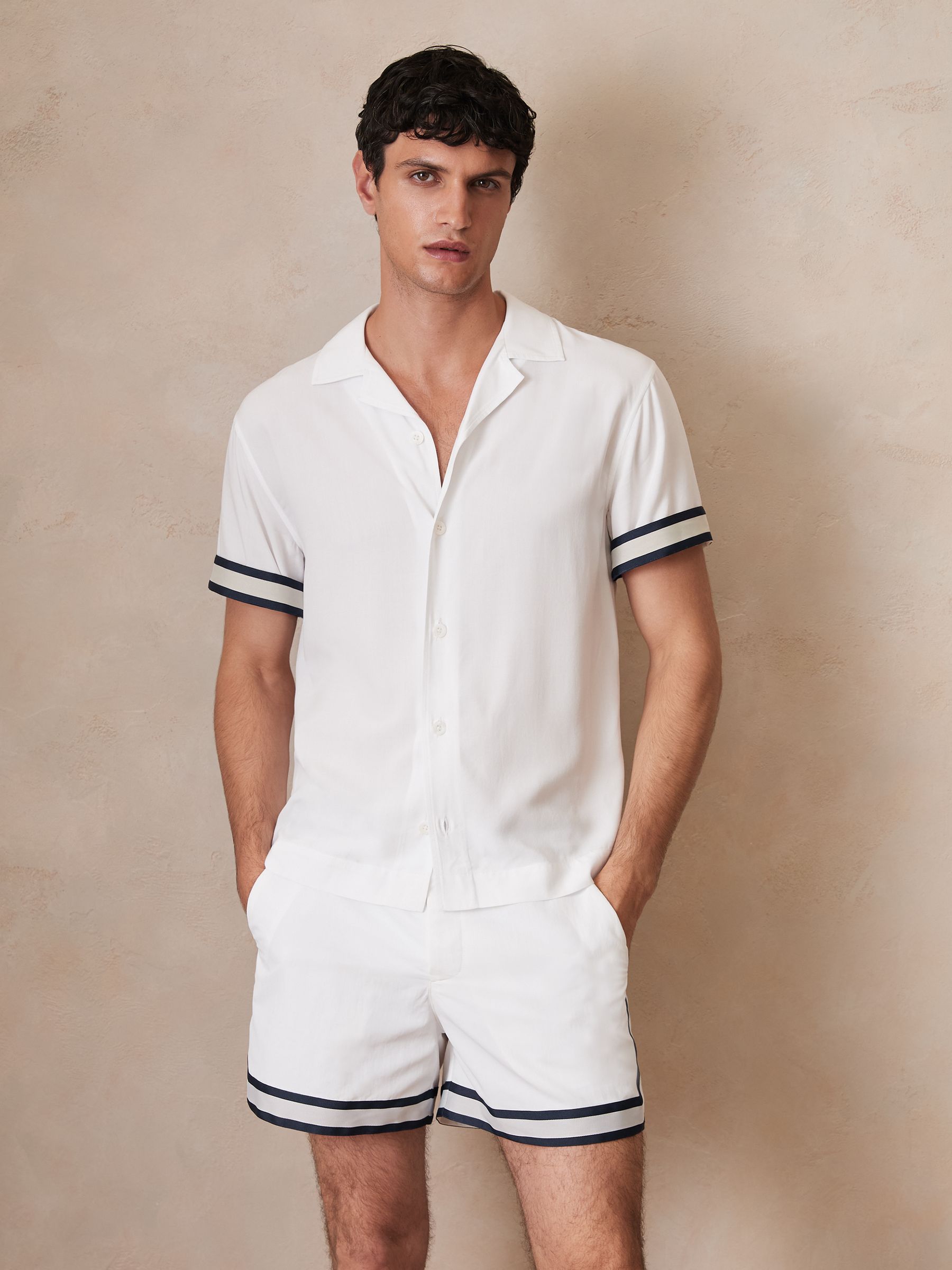 Reiss | Ché Stripe-Cuff Shirt in White