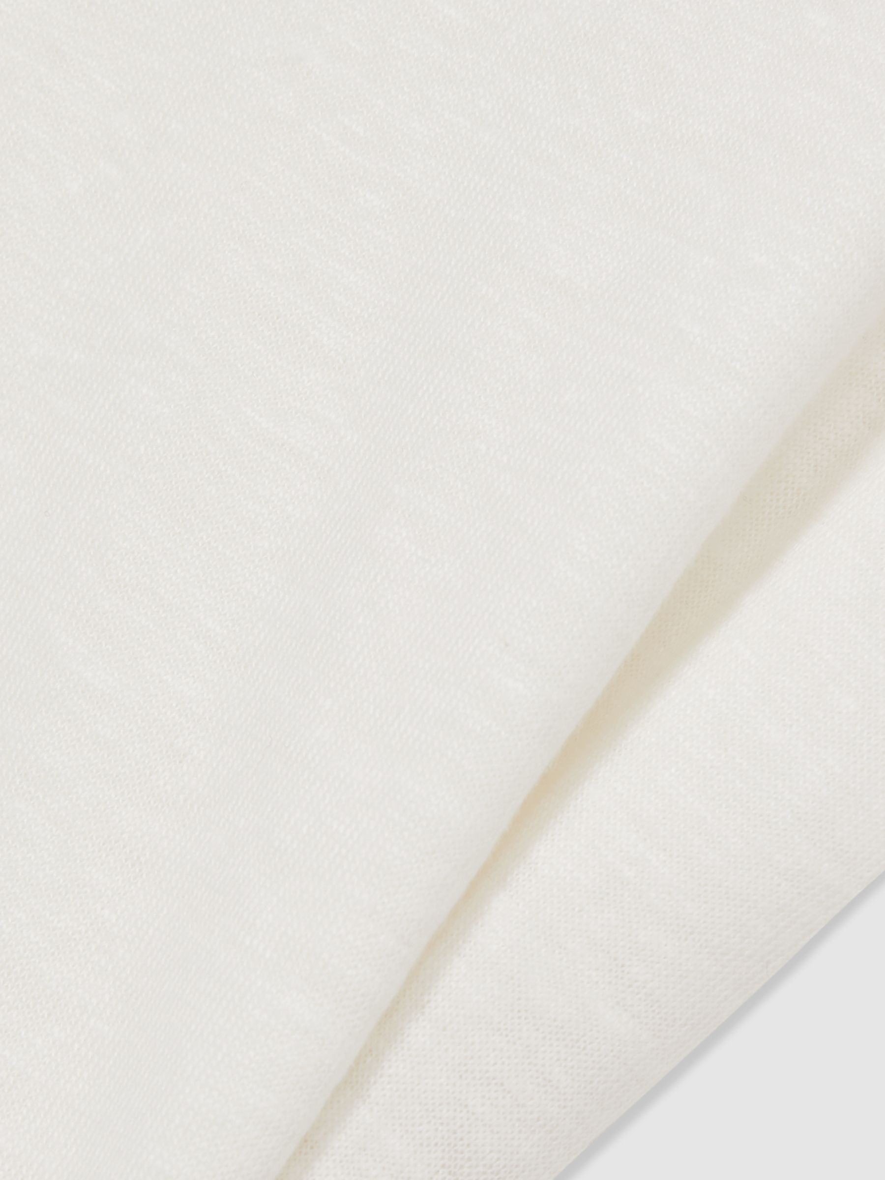 Linen Cap-Sleeve T-Shirt in White