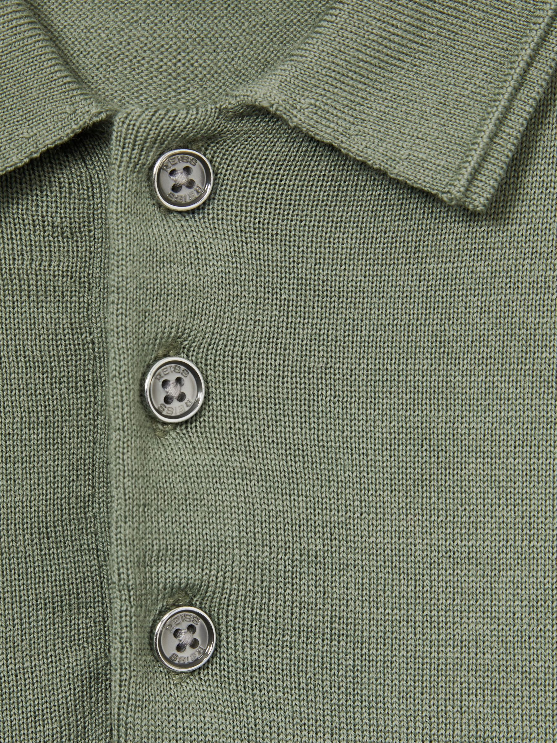 3-9 yrs Merino Polo Shirt in Herb Green