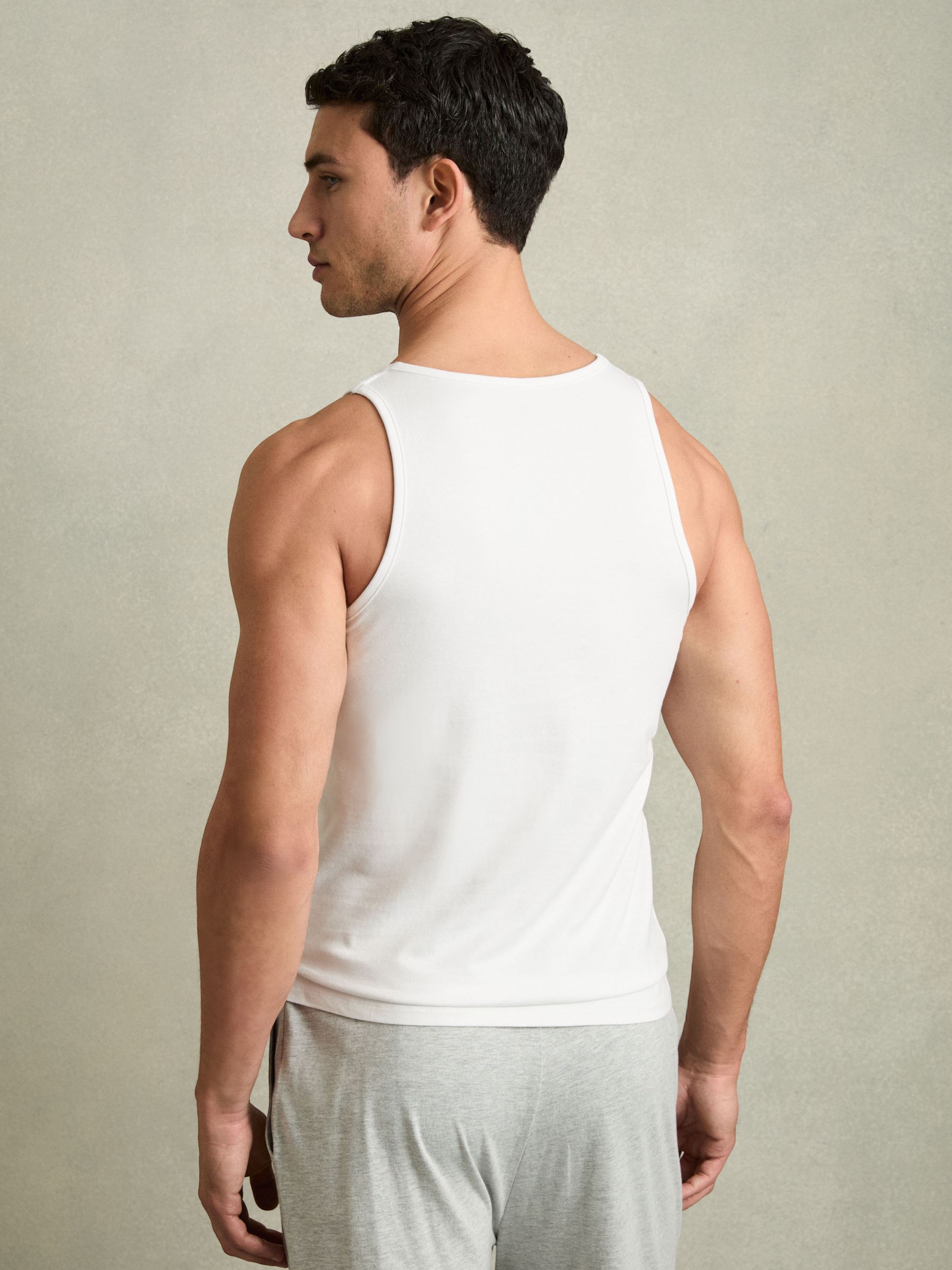 Cotton Stretch Vest in White