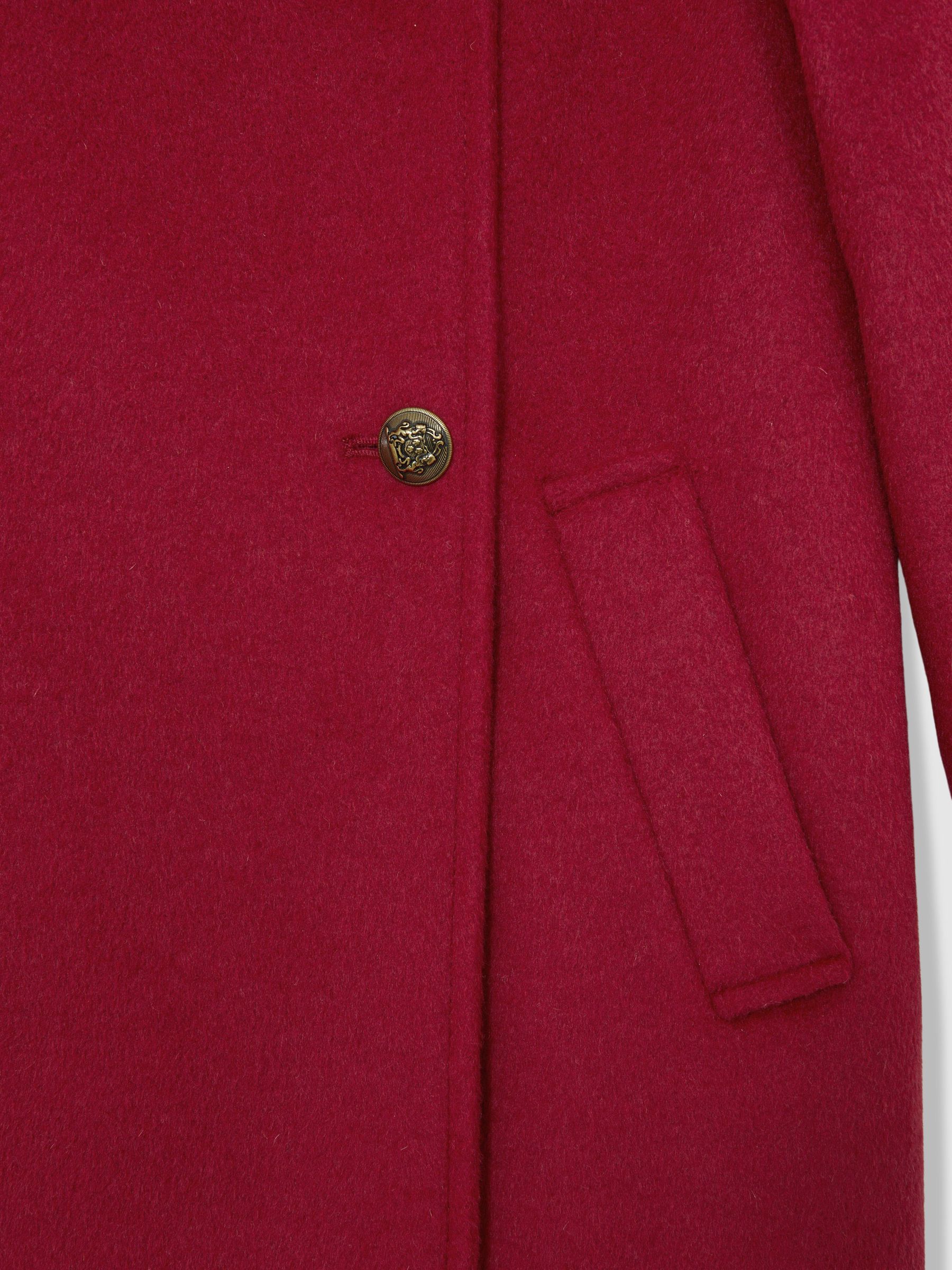 Wool-Blend Double-Breasted Coat in Red