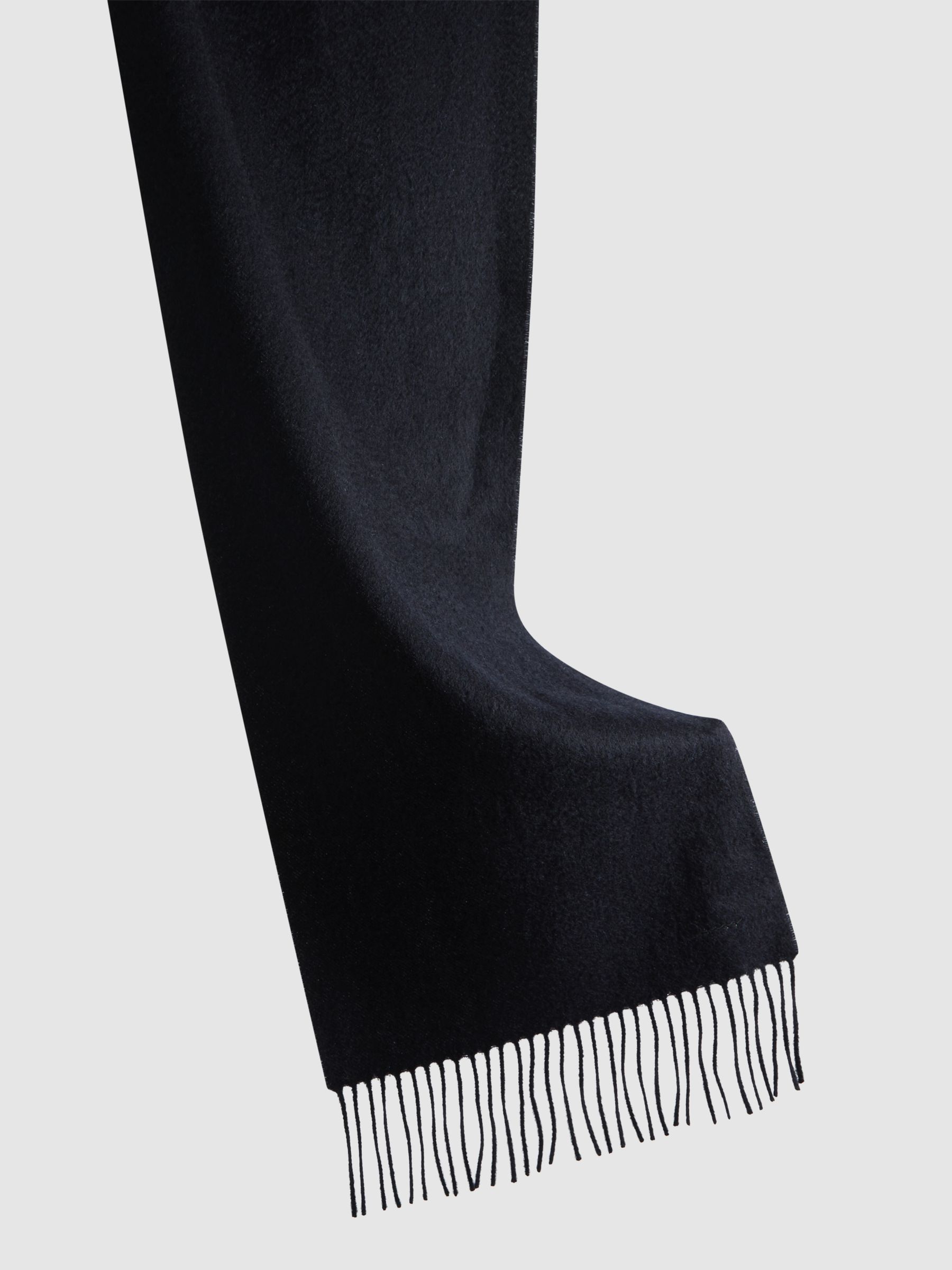 Wool and Cashmere Scarf in Navy