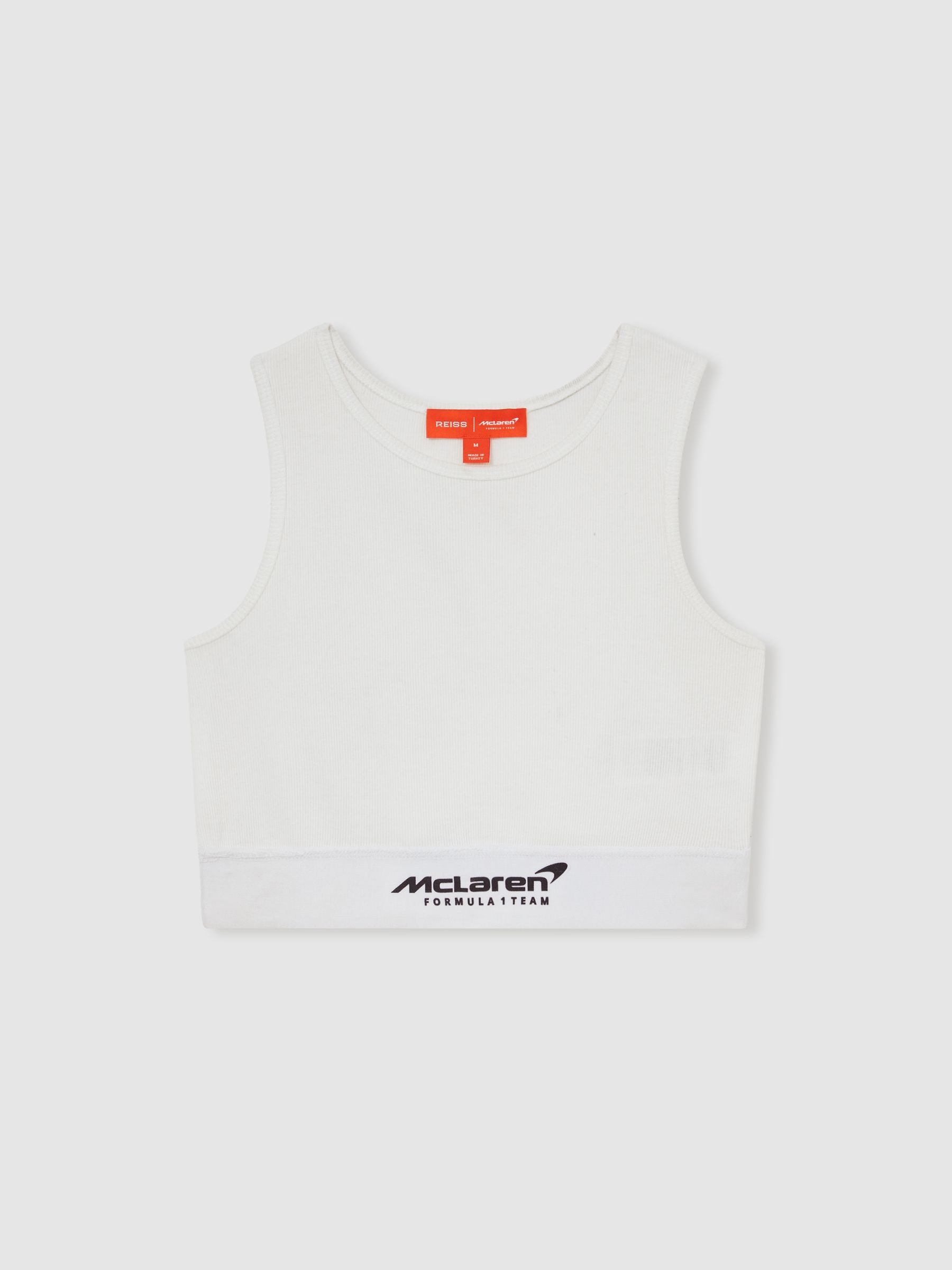 McLaren F1 Team Ribbed Cropped Vest in White