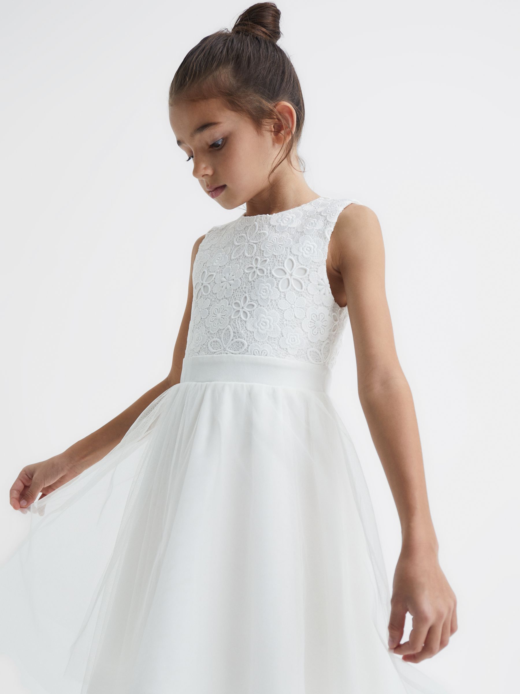 4-9 yrs Lace Tulle Occasion Dress in Ivory