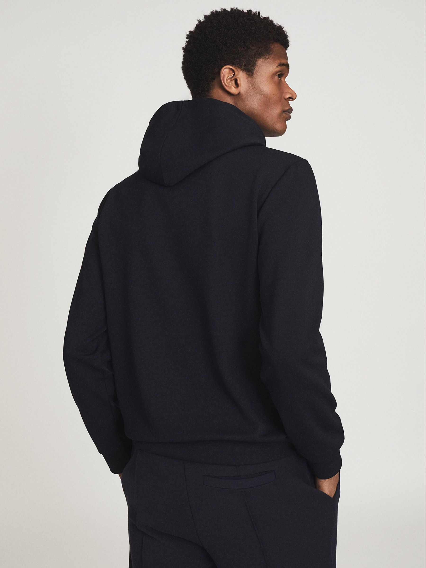 Neoprene Loungewear Hoodie in Navy