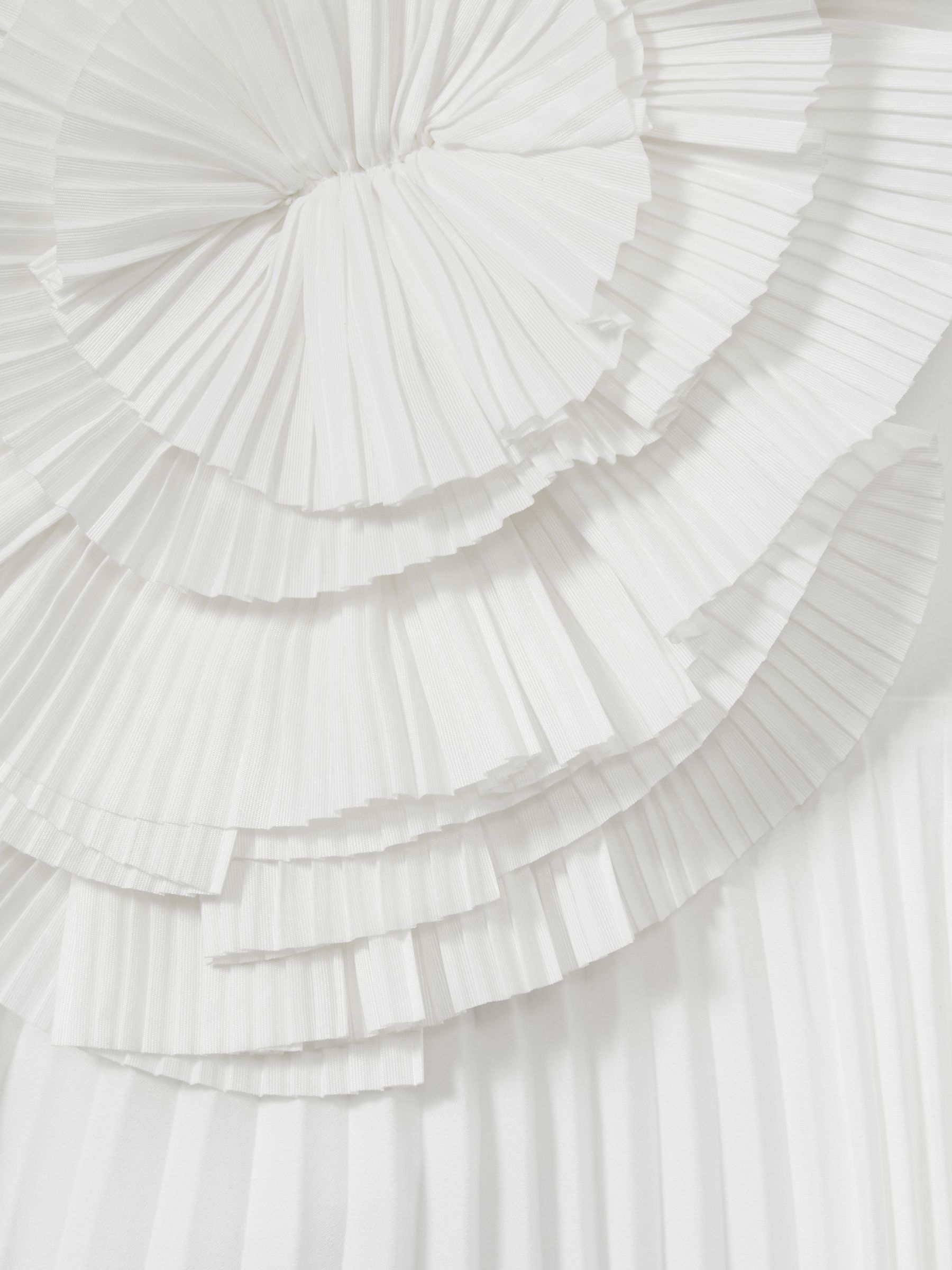 Acler Satin Pleated-Ruffle Maxi Dress in Ivory