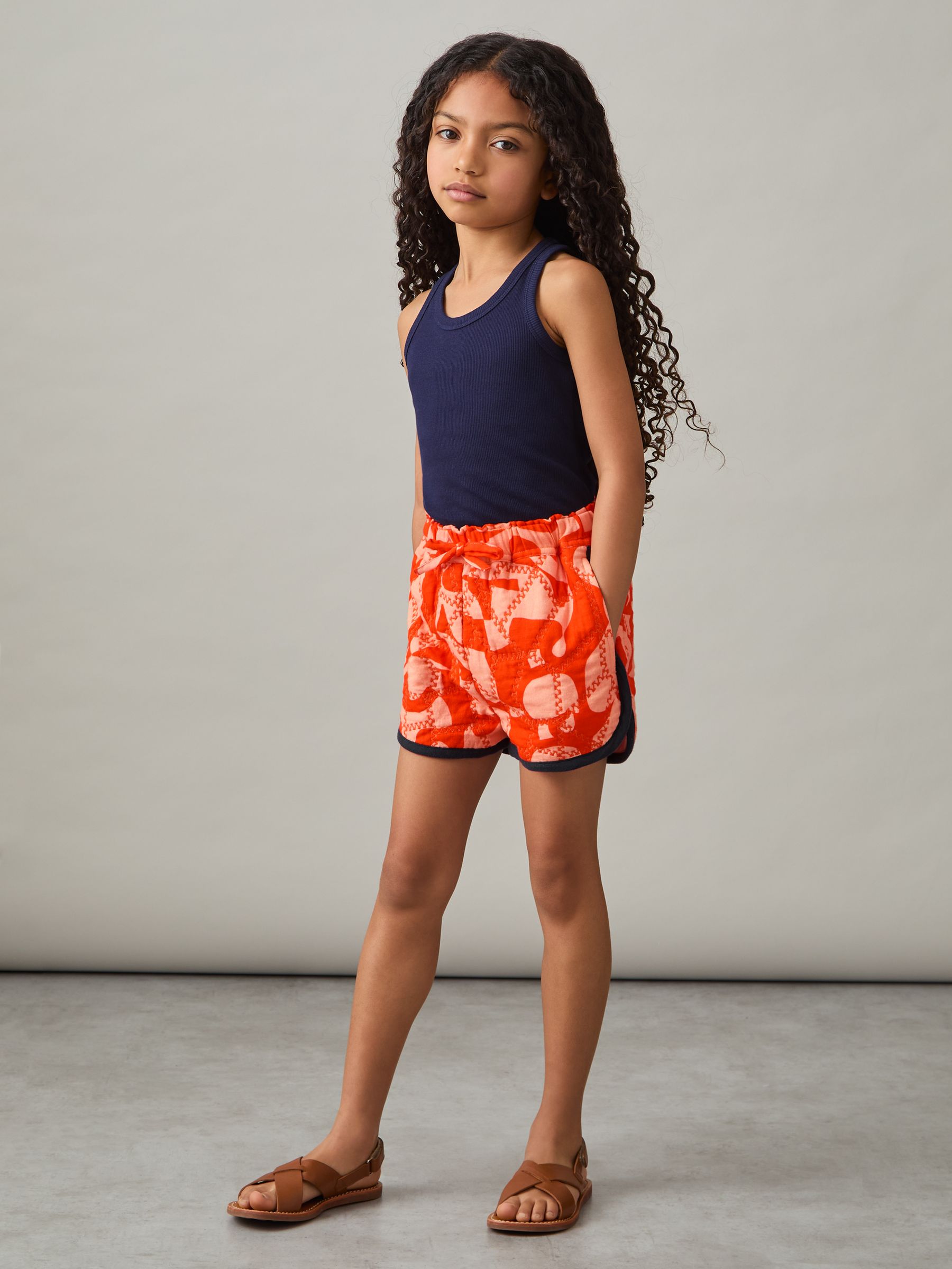 9-13 yrs Cotton Graphic-Print Quilted Shorts in Multi