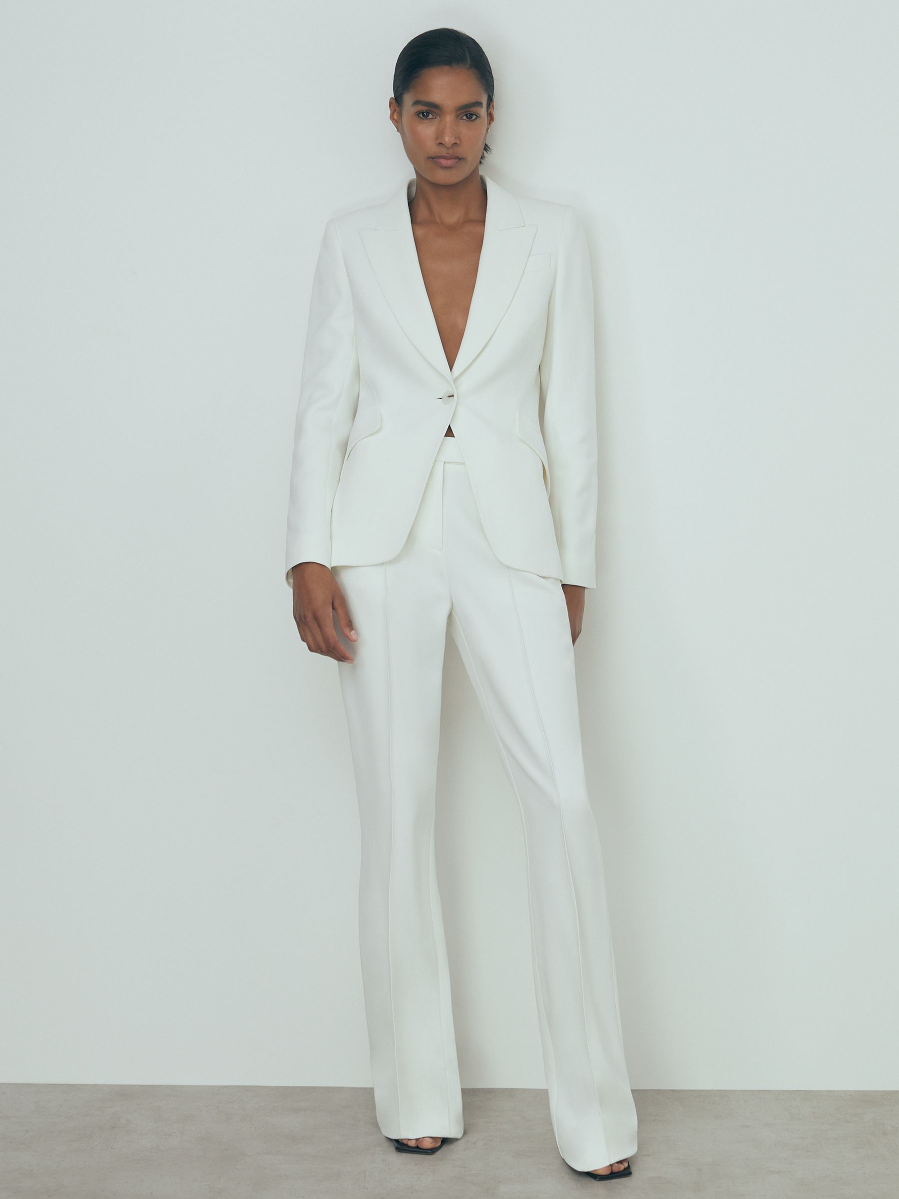 Atelier Slim Flared Suit Trousers in Ivory
