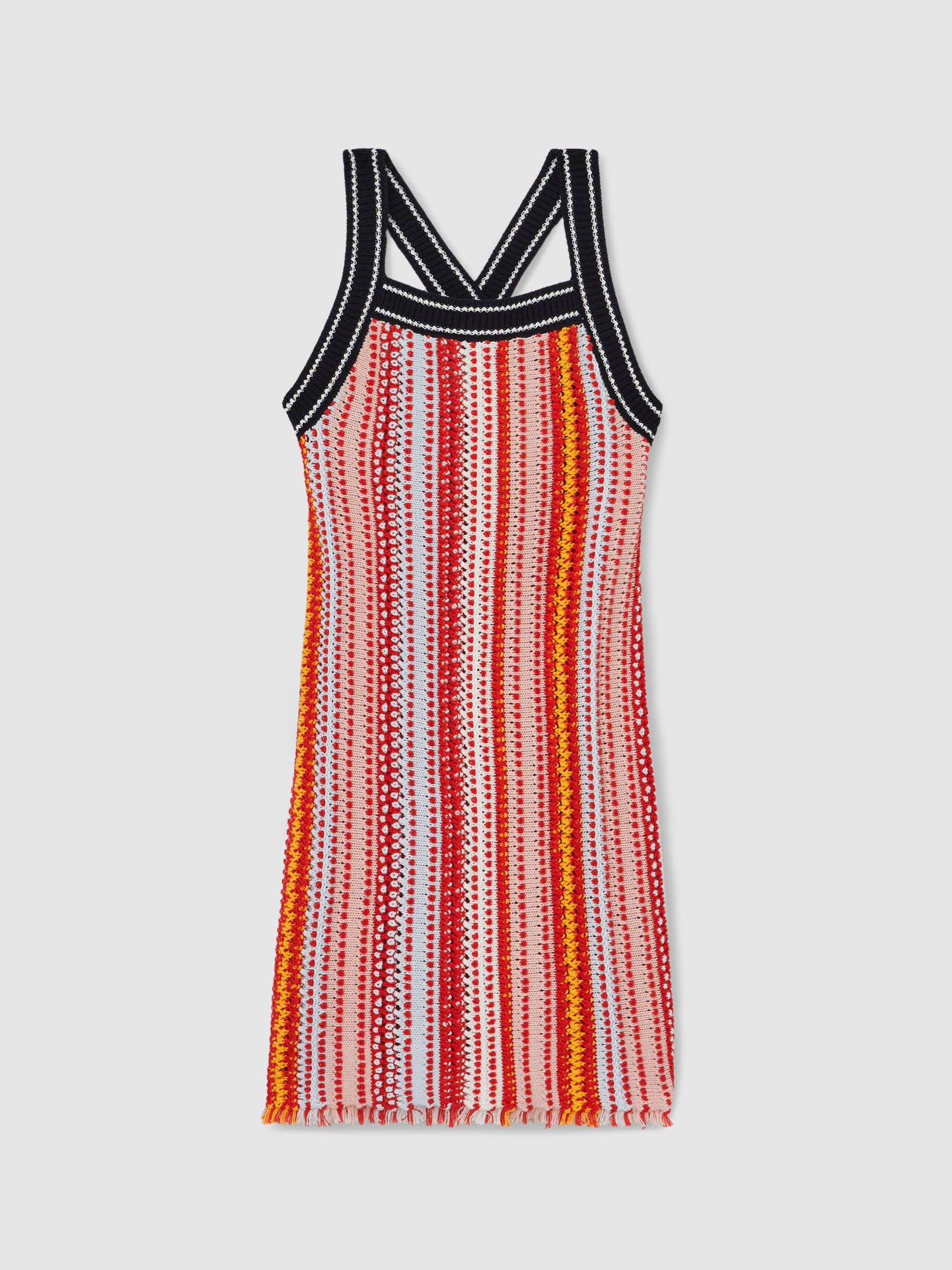 9-13 yrs Cotton Striped Knit Dress in Multi