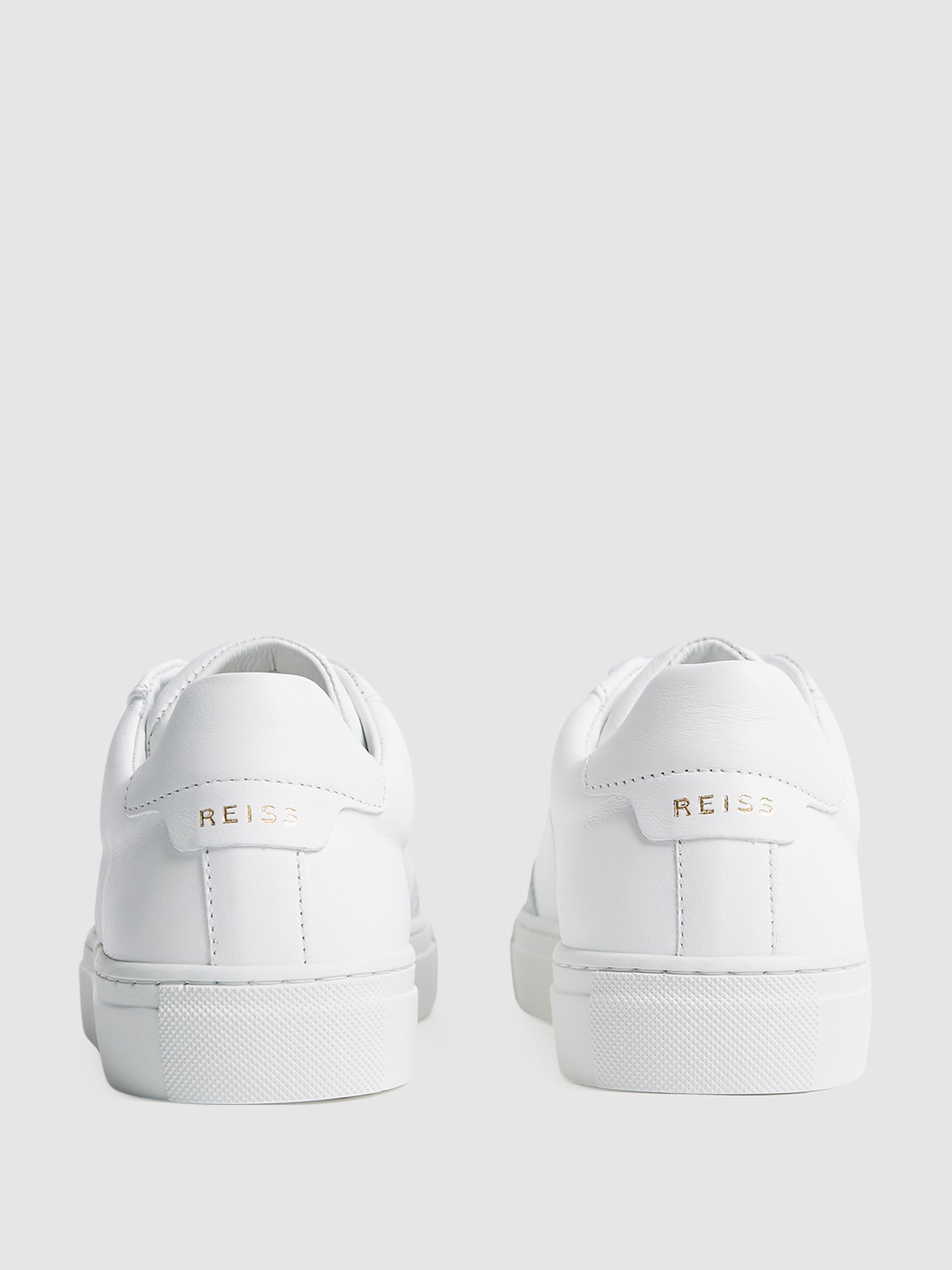 Leather Low Top Trainers in White