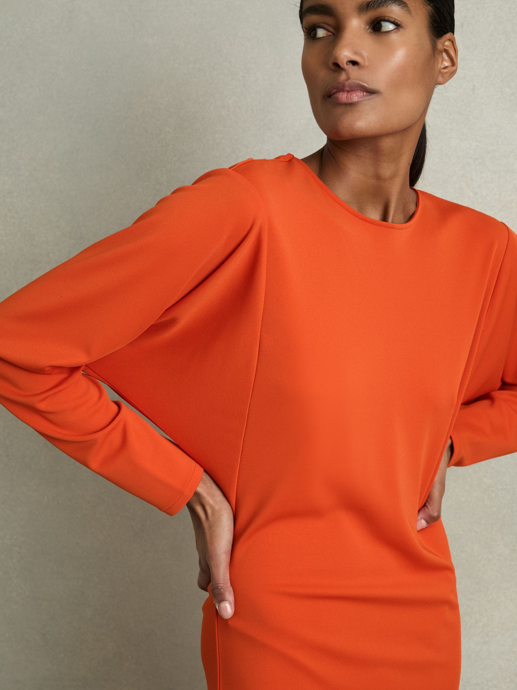 Cowl Back Mini Dress in Orange