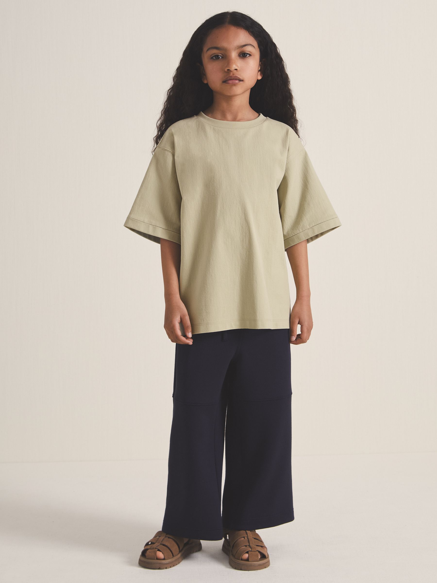 13-14 yrs Reiss | Les 100 Ciels Oversize T-Shirt in Sage