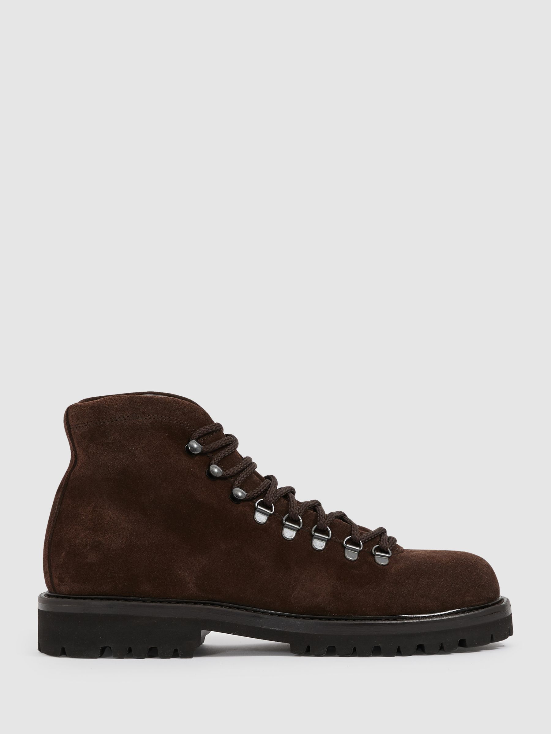 Harrys London Suede Hiking Boots in Dark Brown