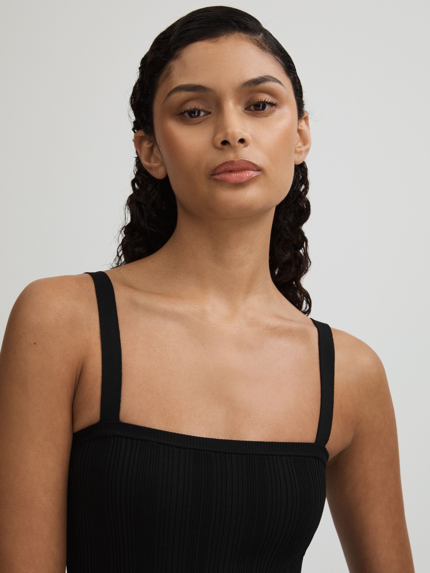 Good American Plisse Maxi Dress in Black