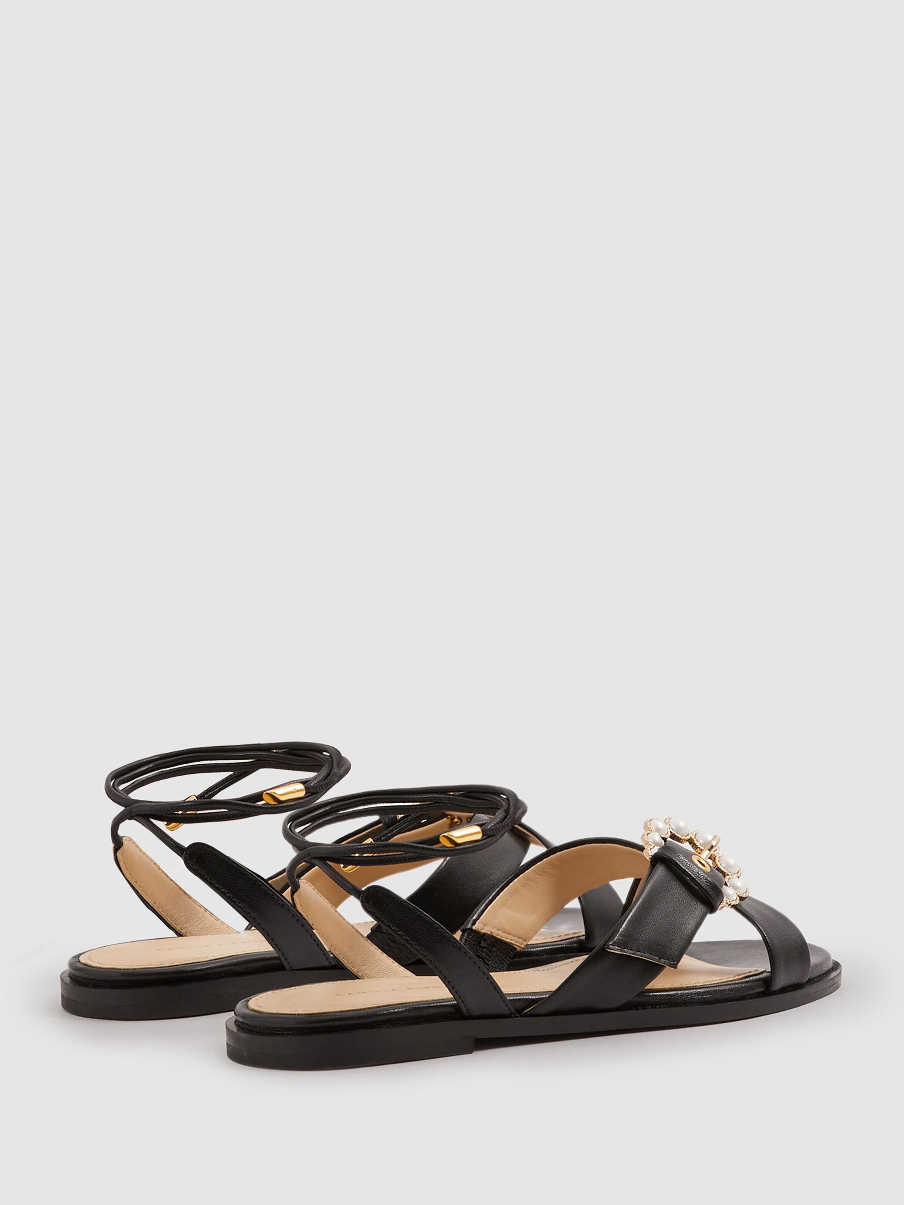 Camilla Elphick Leather Sandals in Black