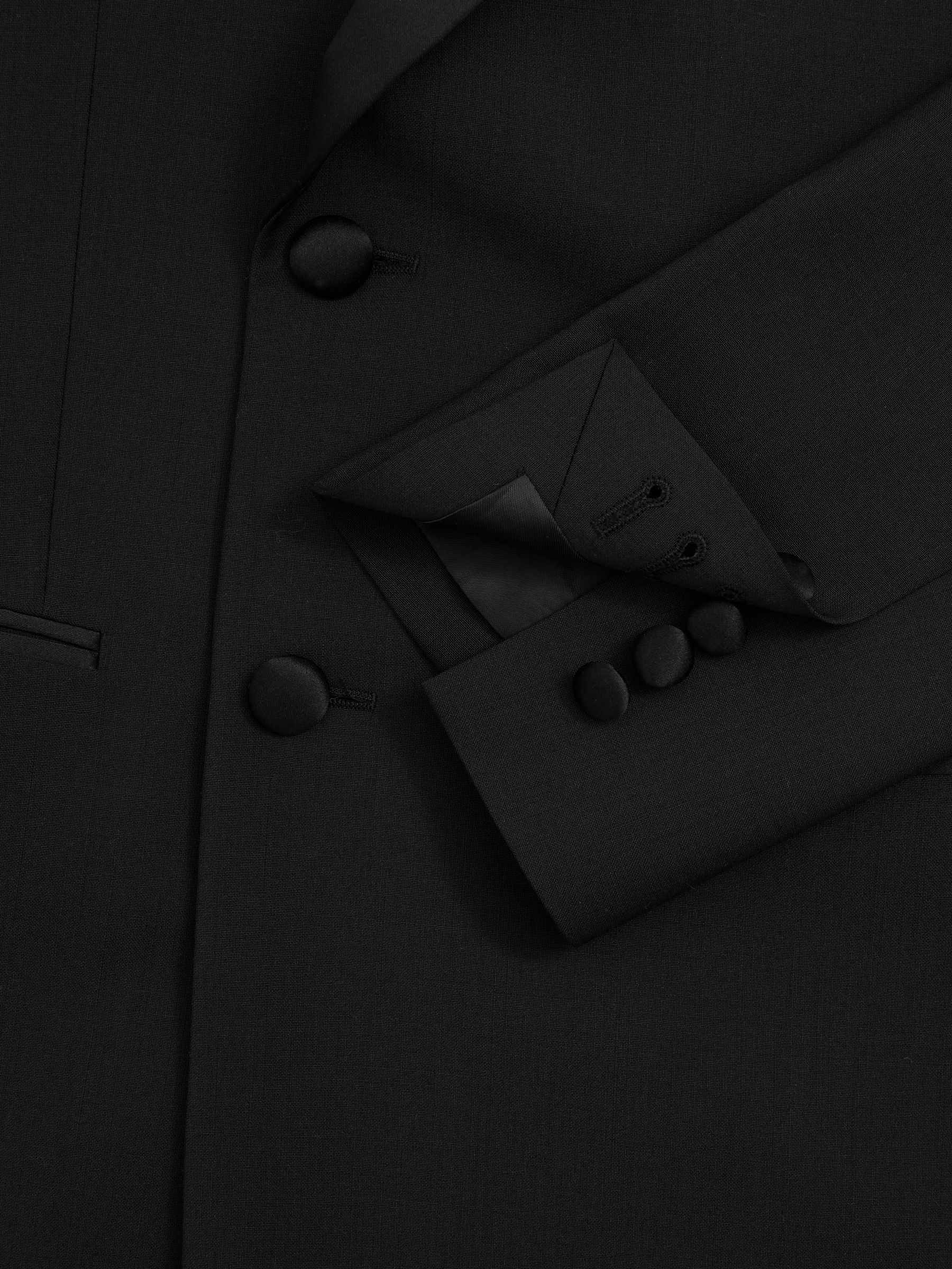 Double Breasted Tuxedo Slim Fit Jacket in Black