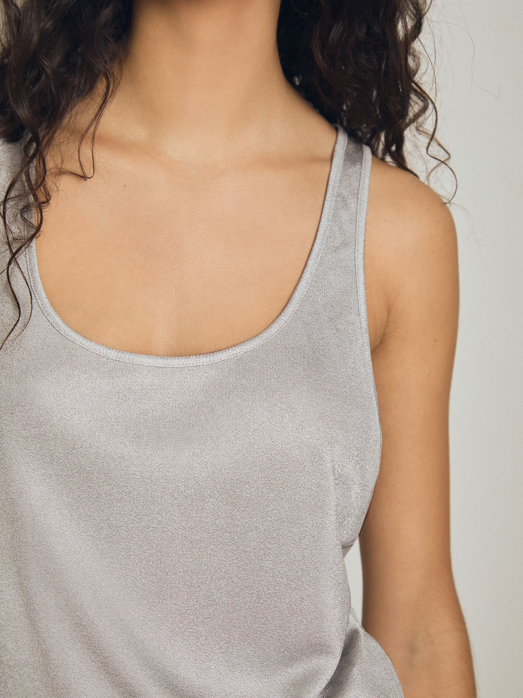 Atelier Scoop-Neck Vest in Silver