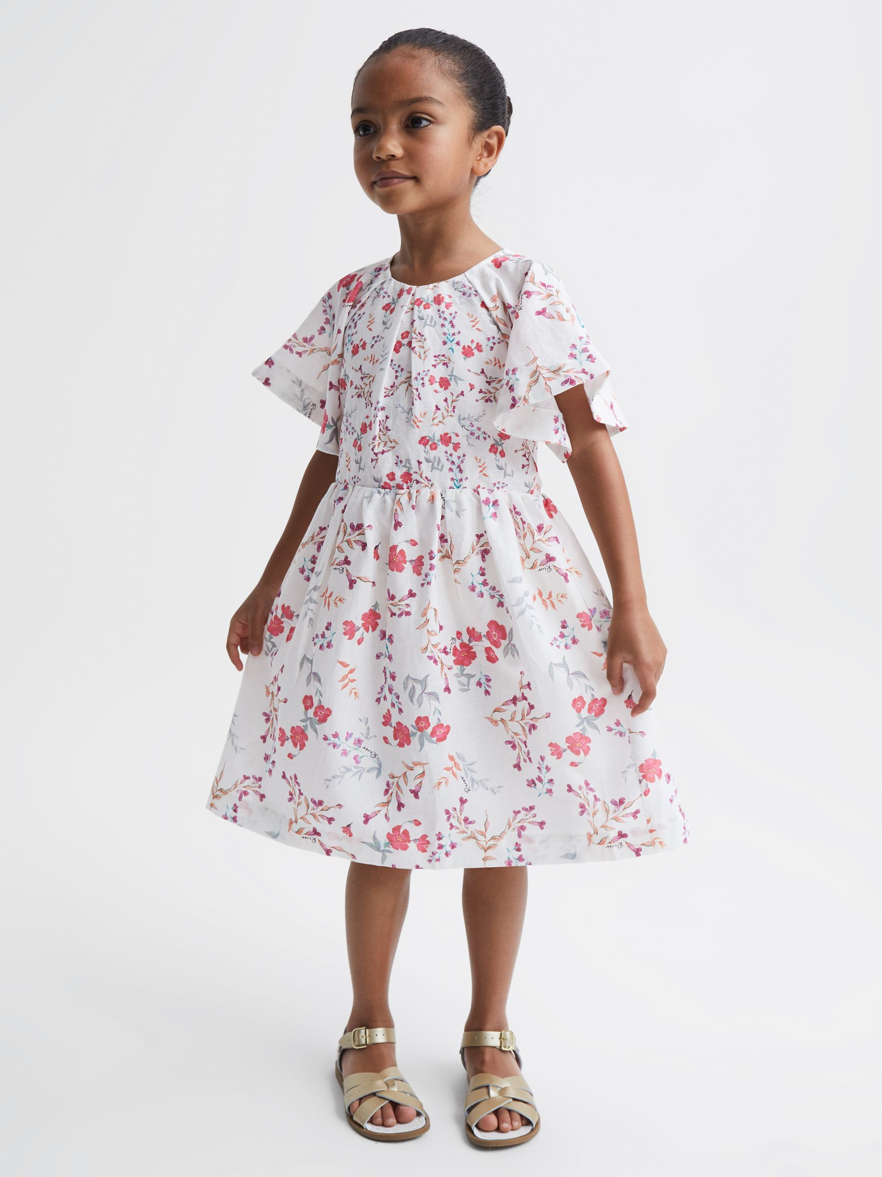 9-12 yrs Print Midi Dress in Multi