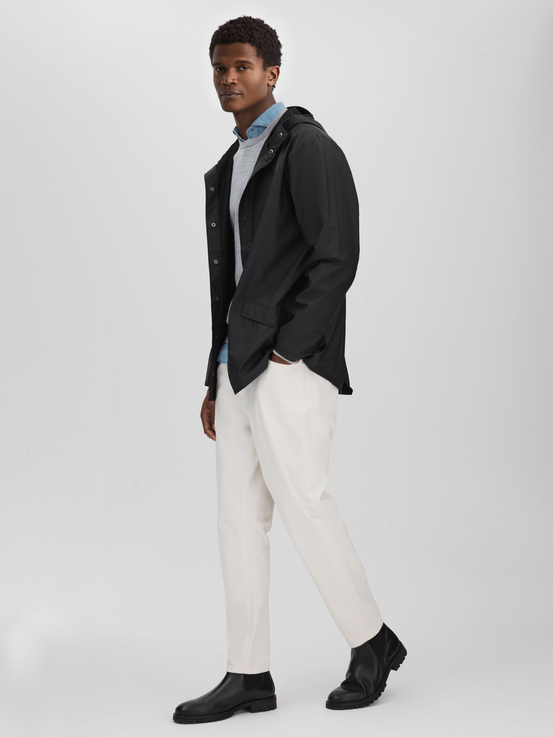 Rains Unisex Hooded Raincoat in Black