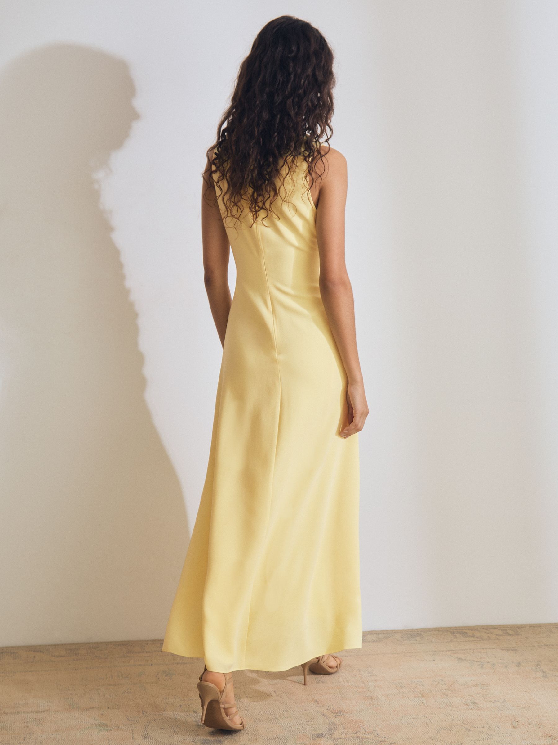 Atelier Embellished-Shoulder Maxi Dress in Yellow