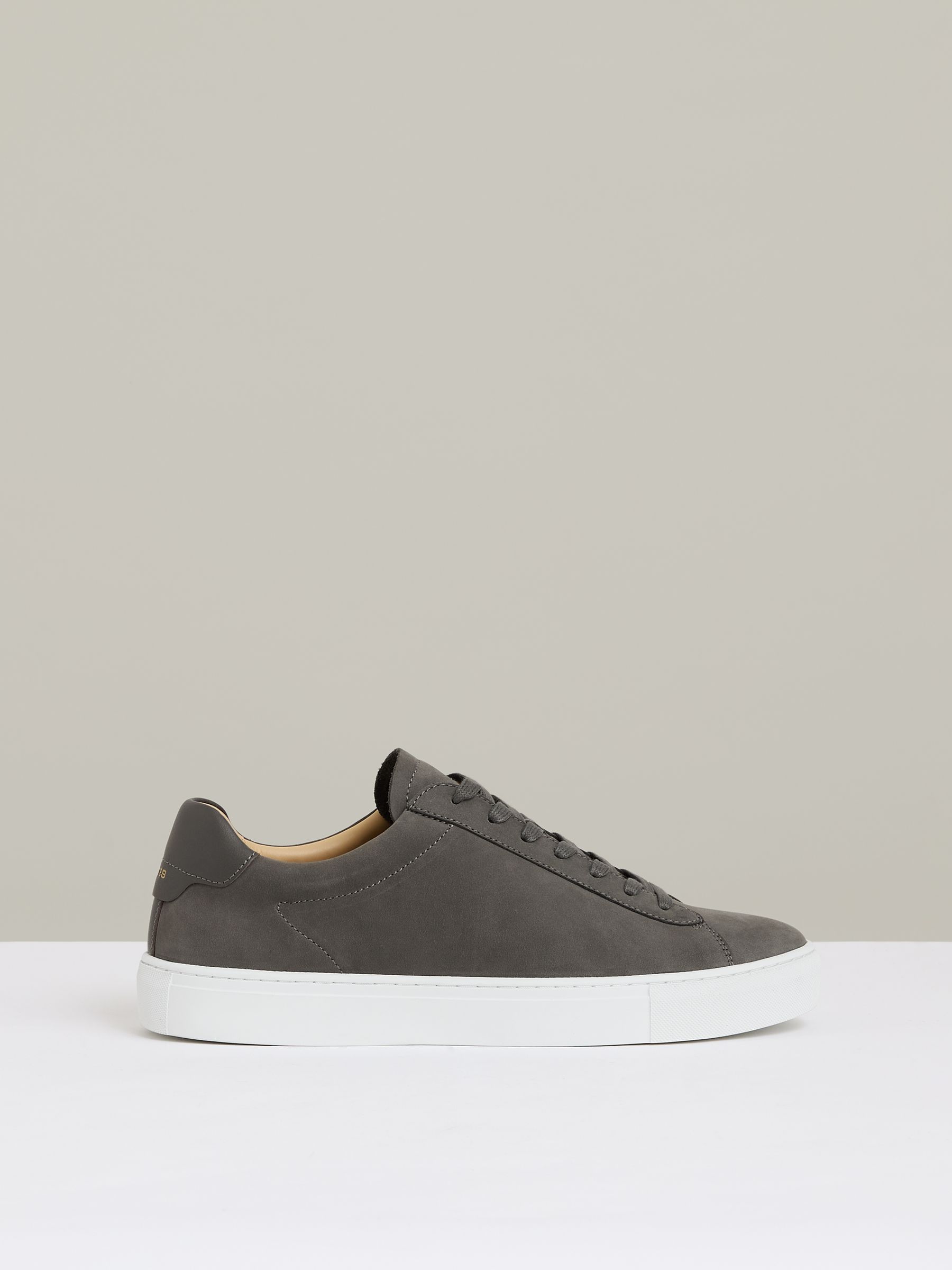 Nubuck Leather Low-Top Trainers in Grey