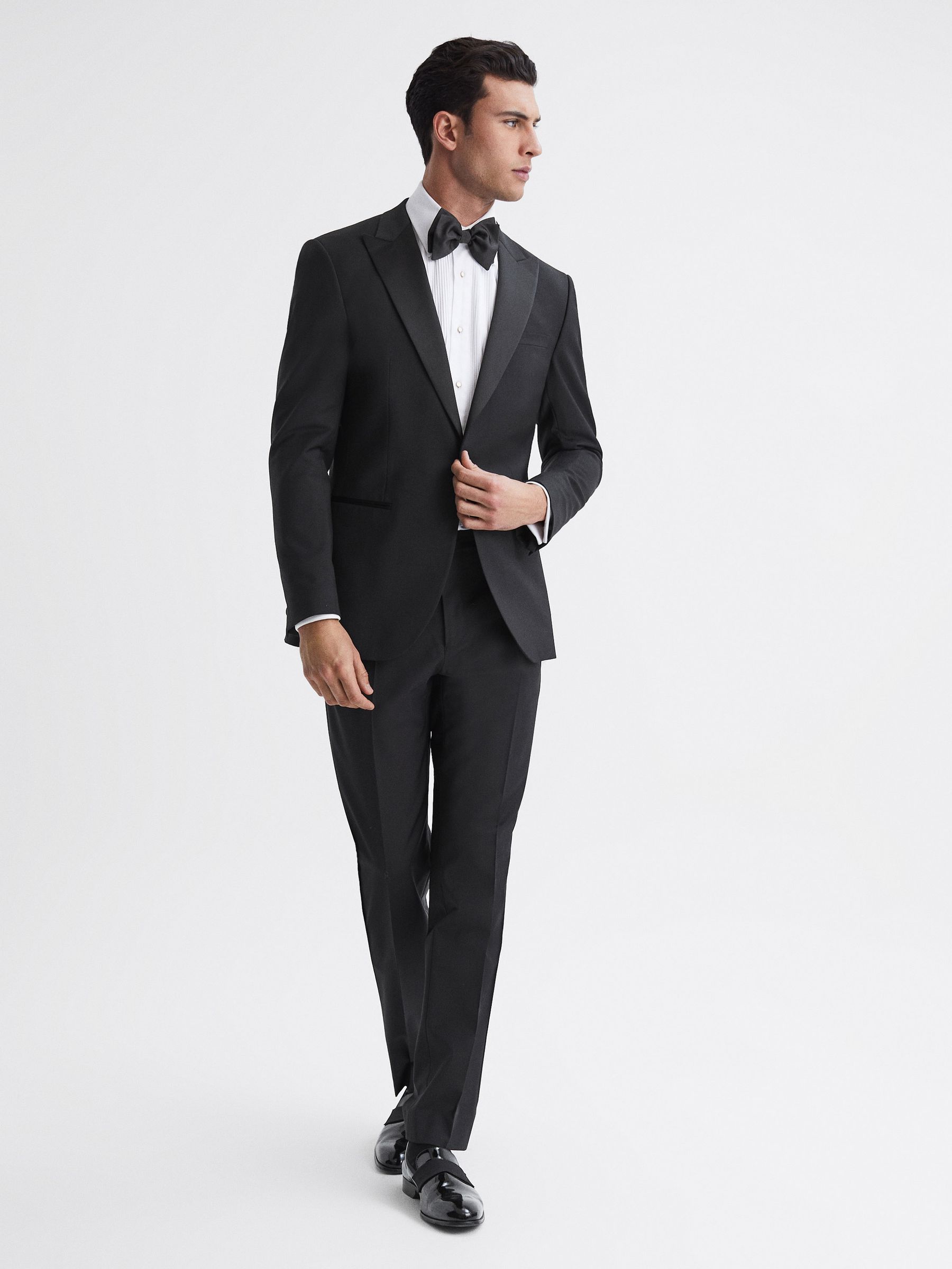 Modern Fit Tuxedo Trousers in Black