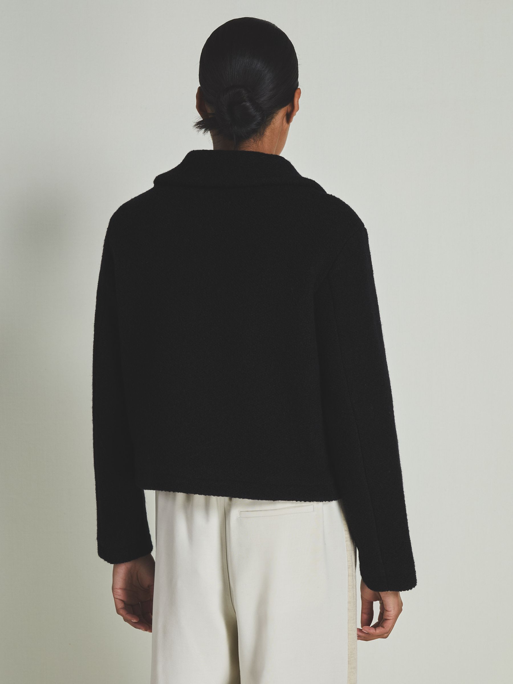 Reiss | Les 100 Ciels Textured Wool Jacket in Black