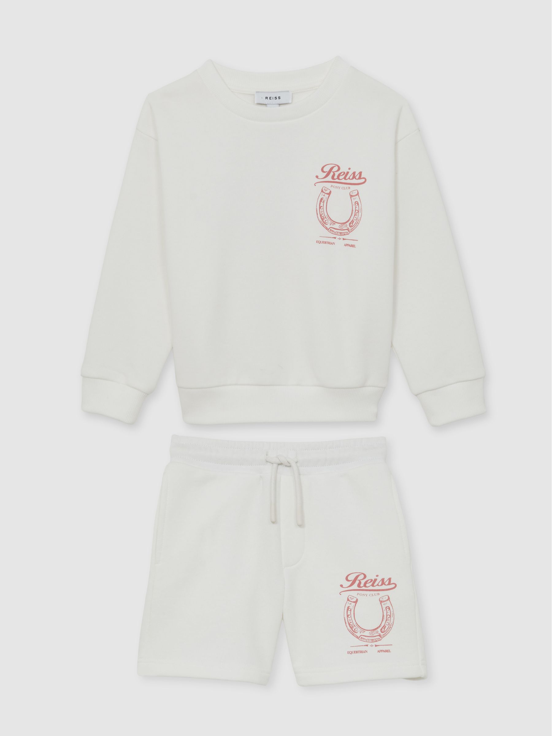 9-13 yrs Pony Club Sweatshirt and Shorts Set in Ecru