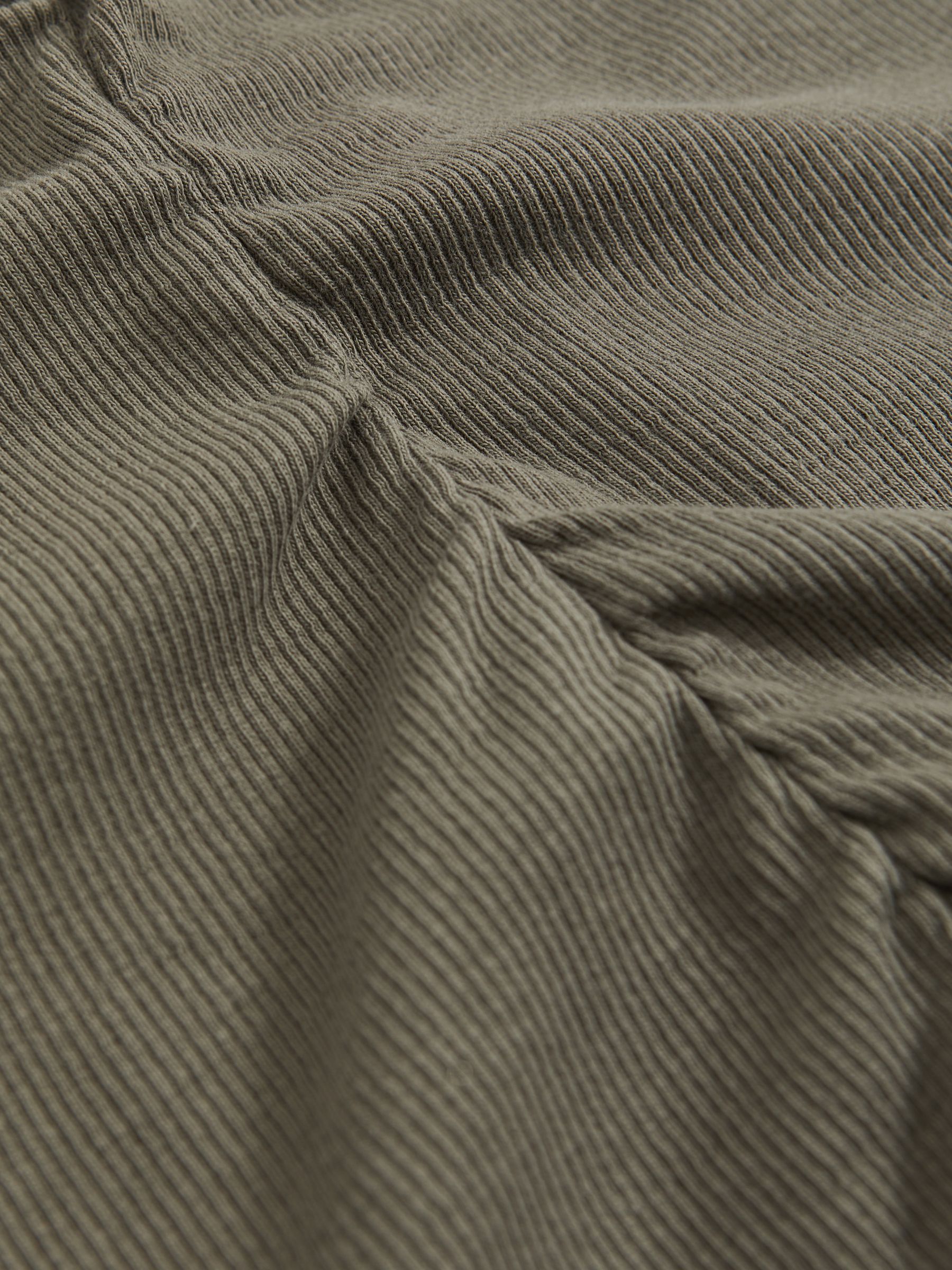 Ribbed Ruched Waist Vest in Khaki Green