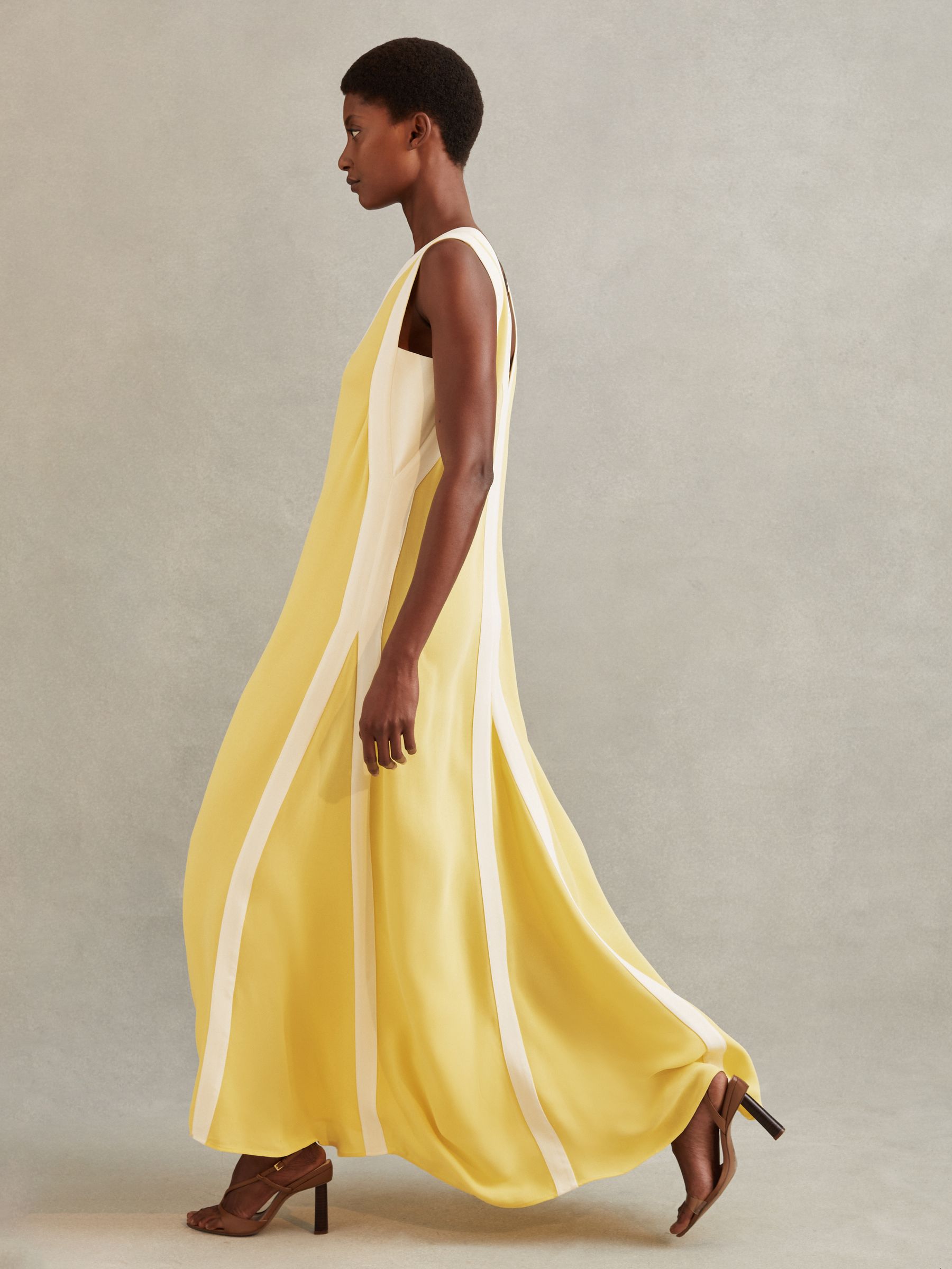 Colourblock Maxi Dress in Yellow/Cream