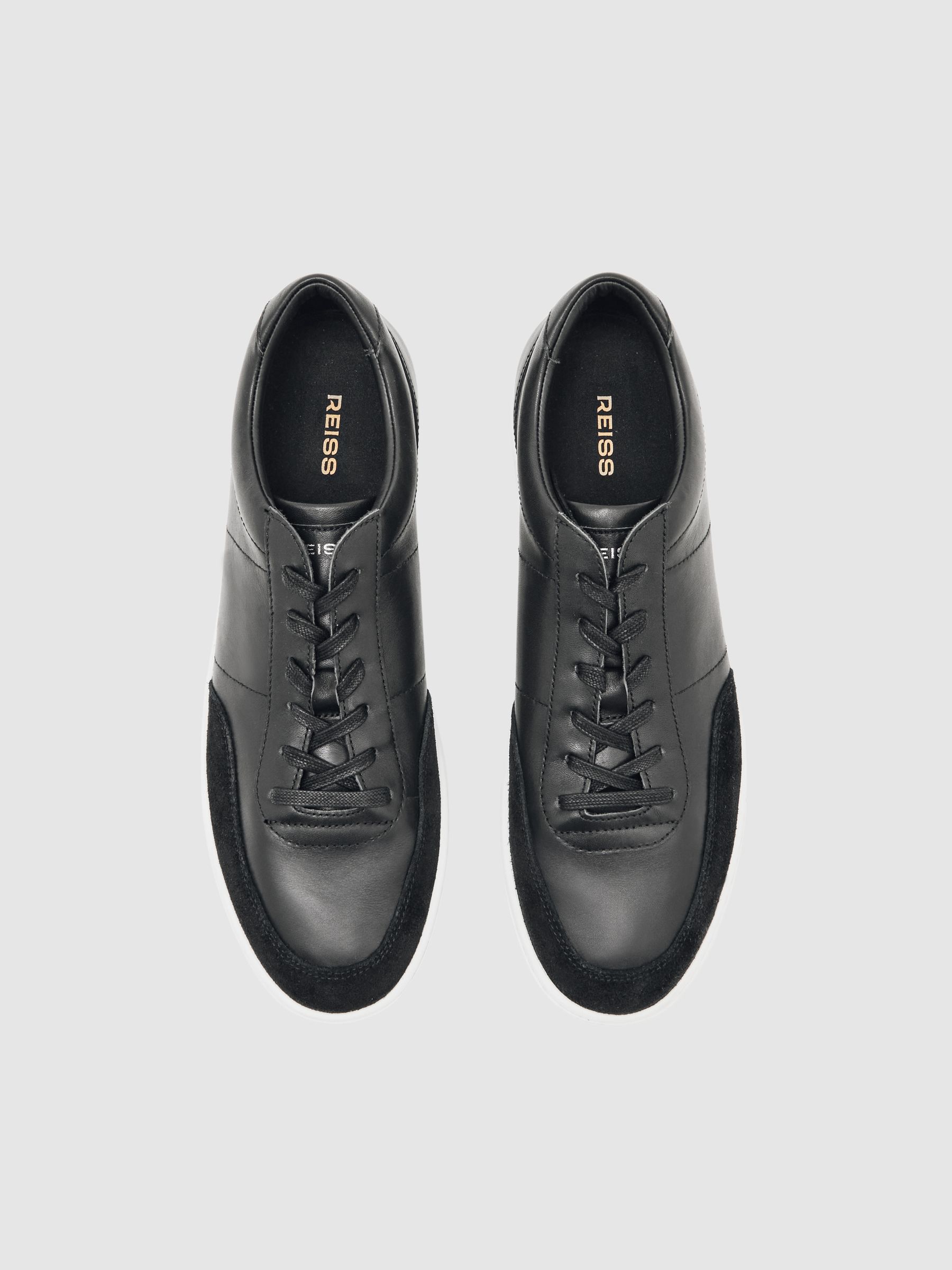 Bonded-Leather Low-Top Trainers in Black