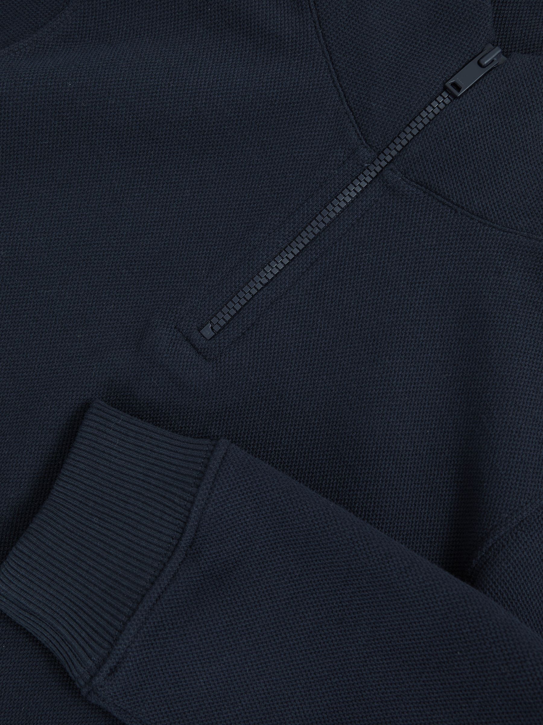 13-14 yrs Textured Half-Zip Sweatshirt with Cotton in Navy