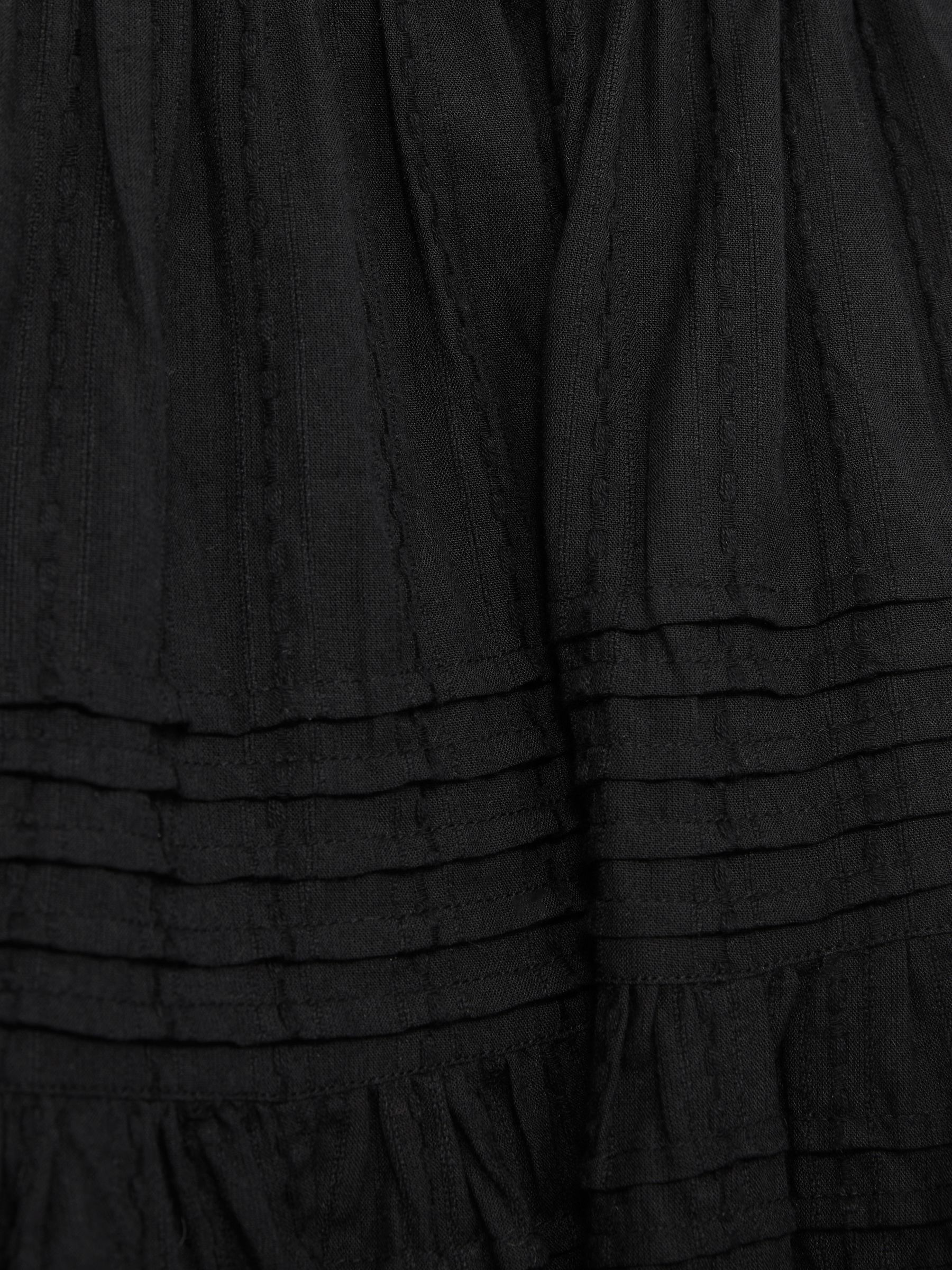 Mille 100% Cotton Tiered Mini Skirt in Black