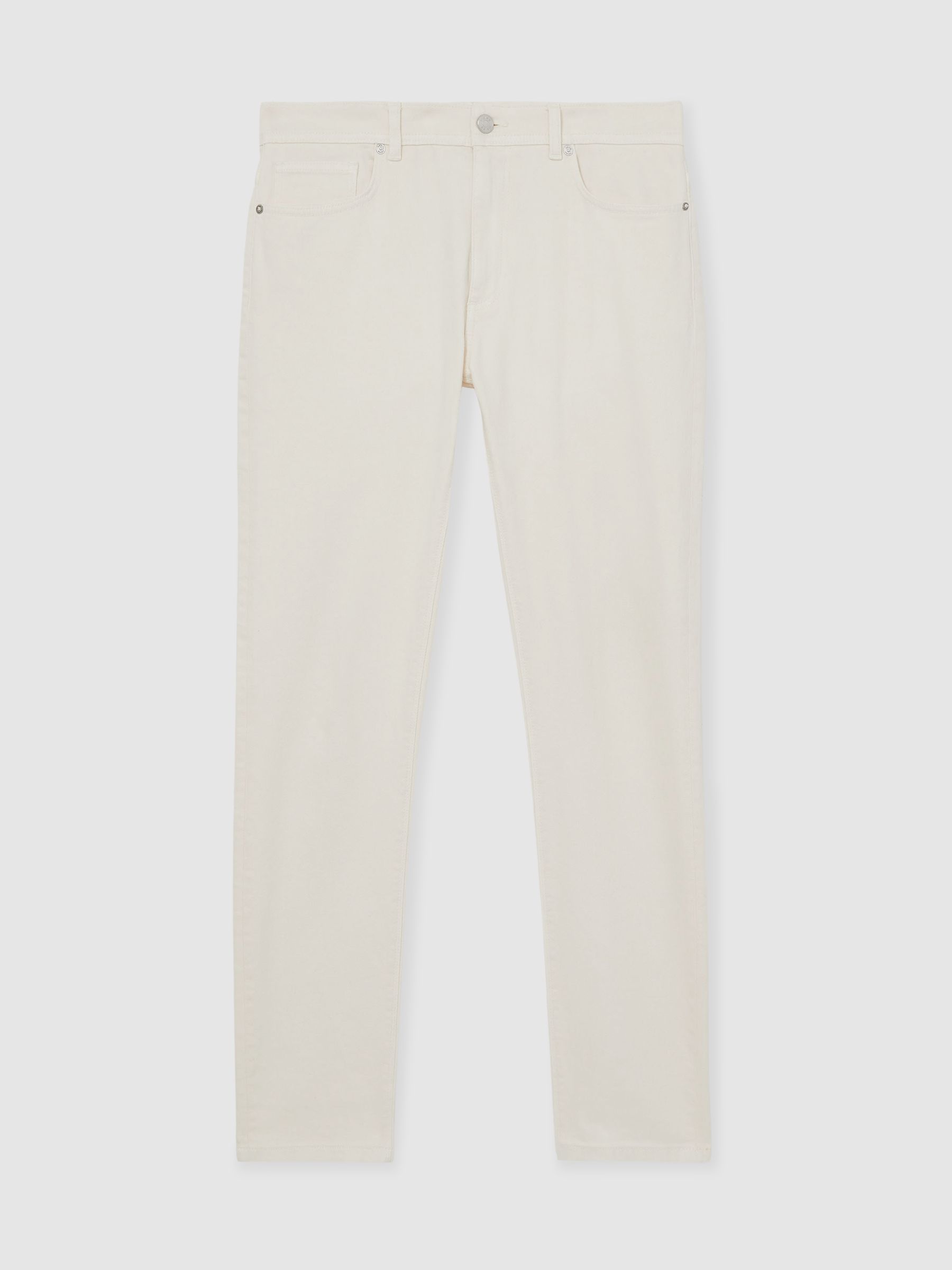 Cotton-Stretch Slim-Fit Jeans in White