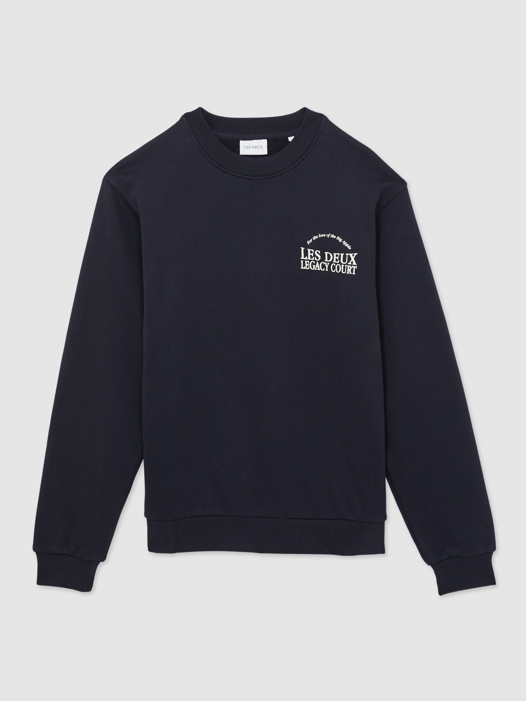 Les Deux Legacy Print Sweatshirt in Dark Navy