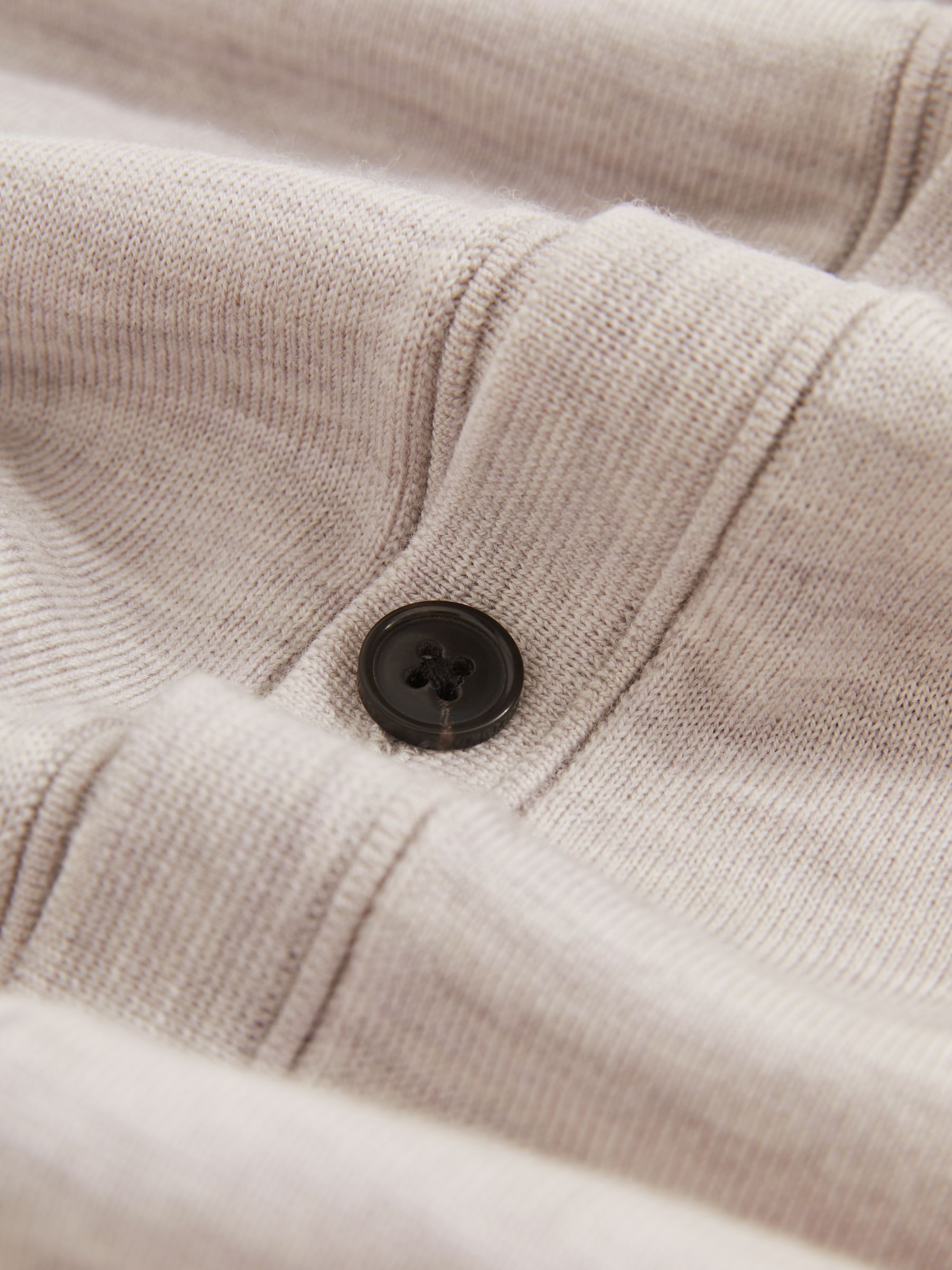 Merino Wool Button-Through Cardigan in Wicker Brown Melange