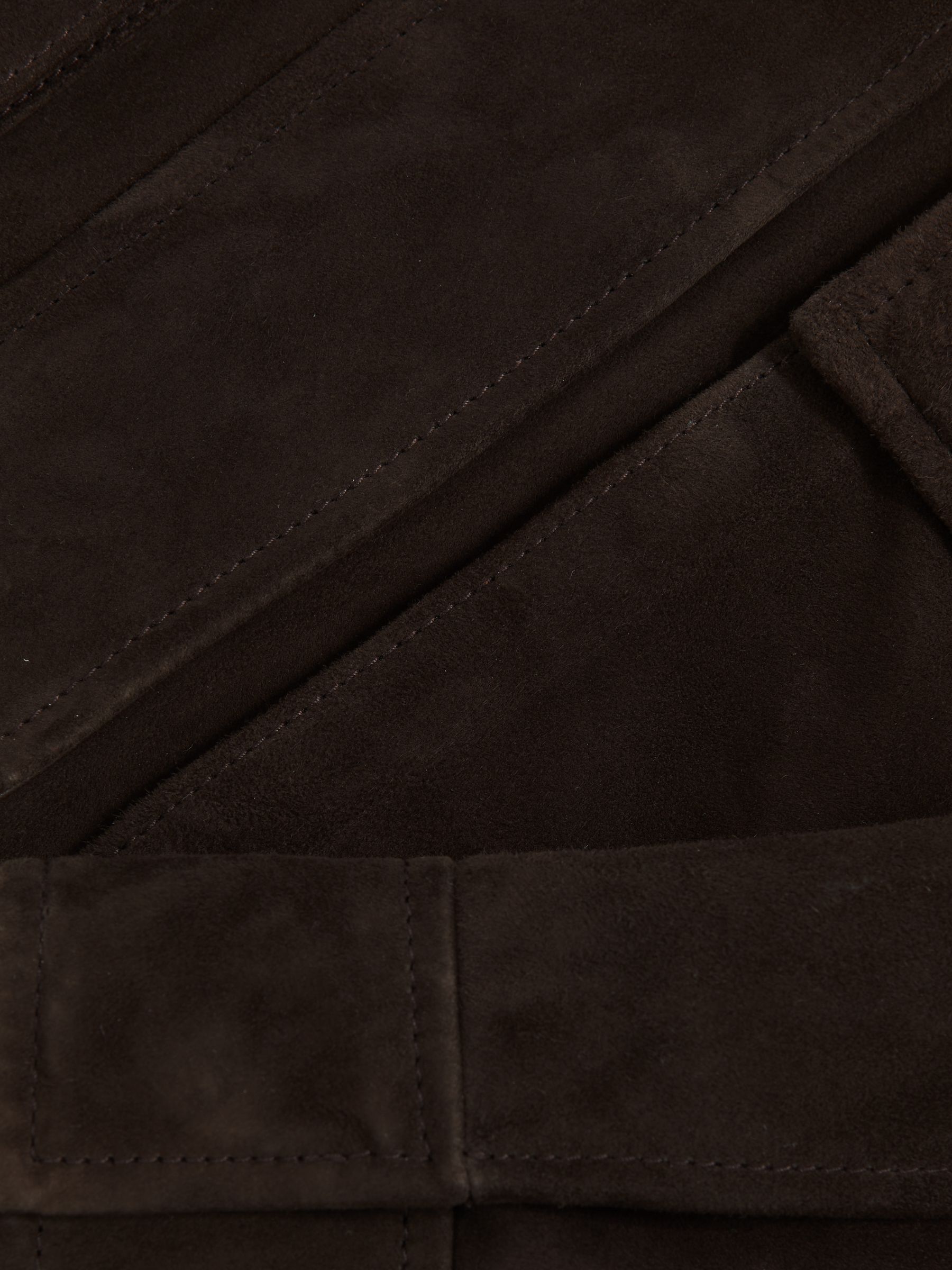 Suede Oversized Jacket in Chocolate Brown