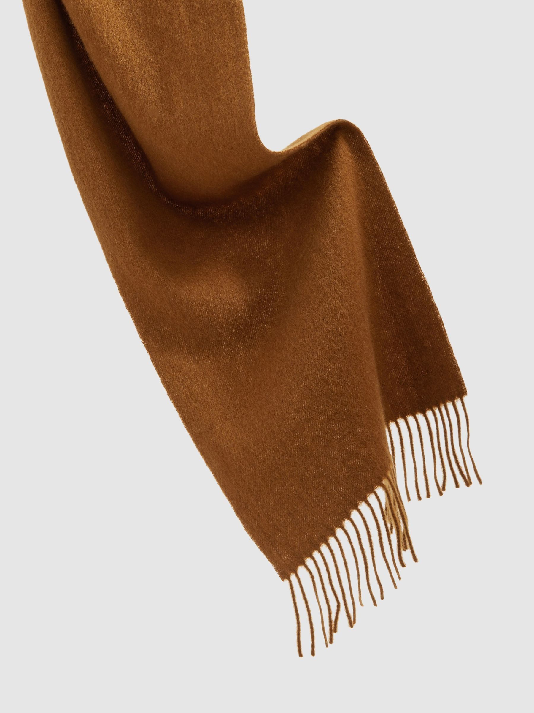 Wool and Cashmere Scarf in Tobacco