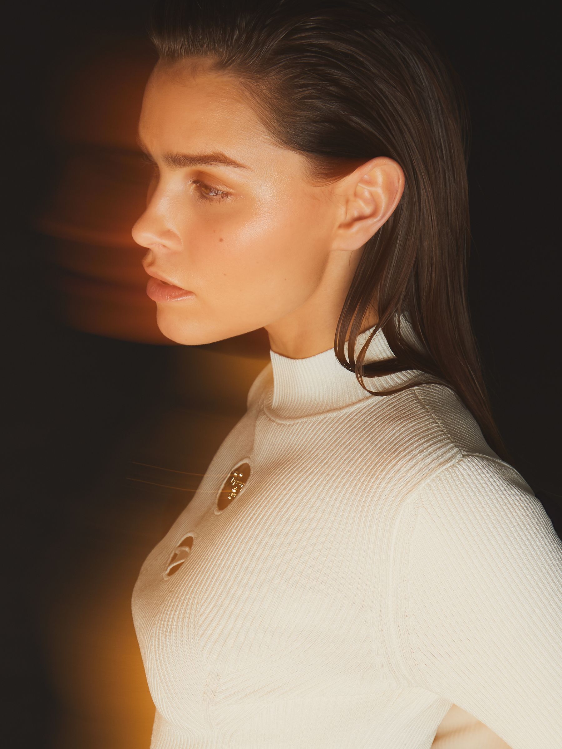 McLaren F1 Team Cut-Out Knit Crop Top in White