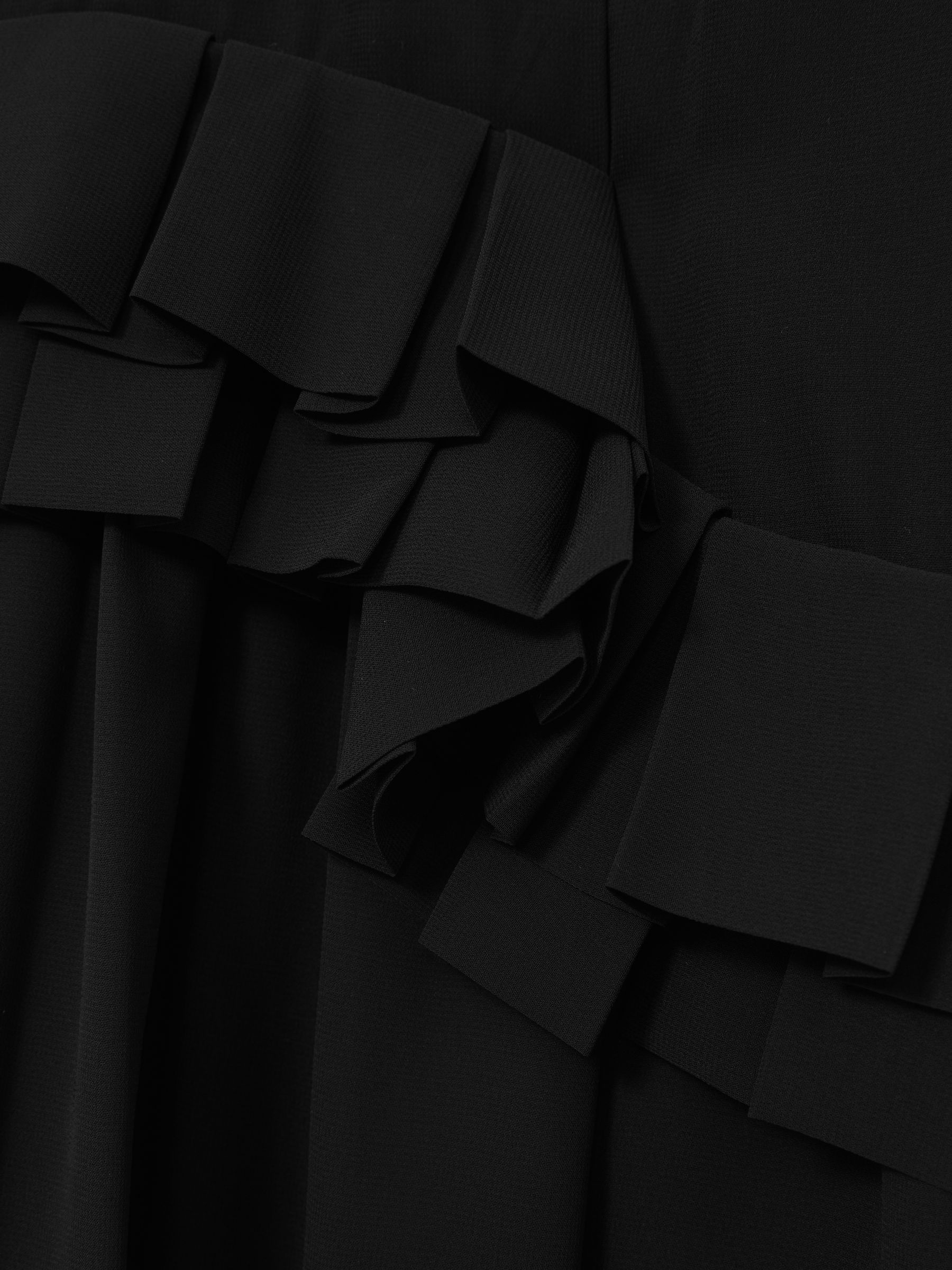 Chiffon Tiered Ruffle Dress in Black