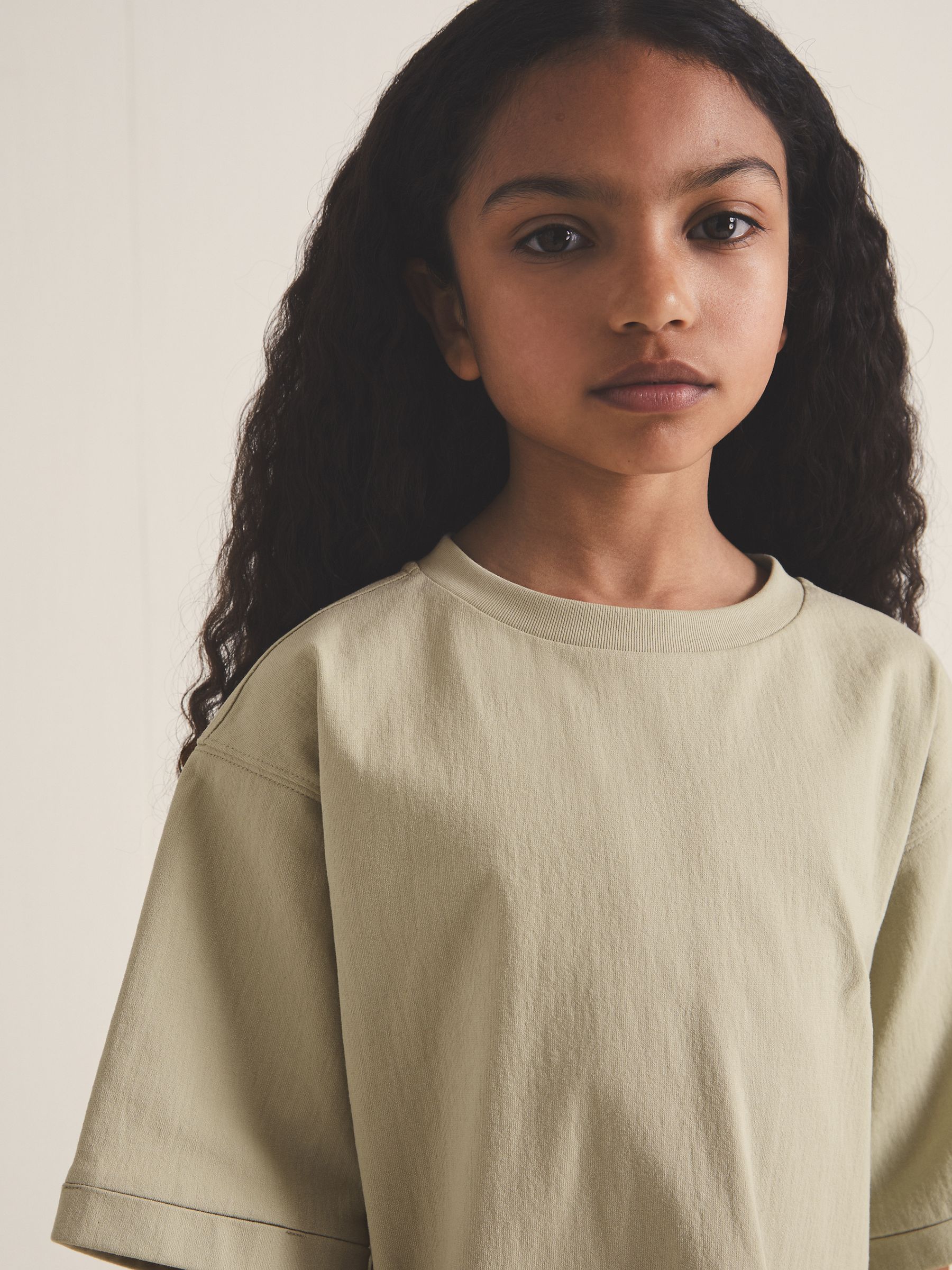4-9 yrs Reiss | Les 100 Ciels Oversize T-Shirt in Sage