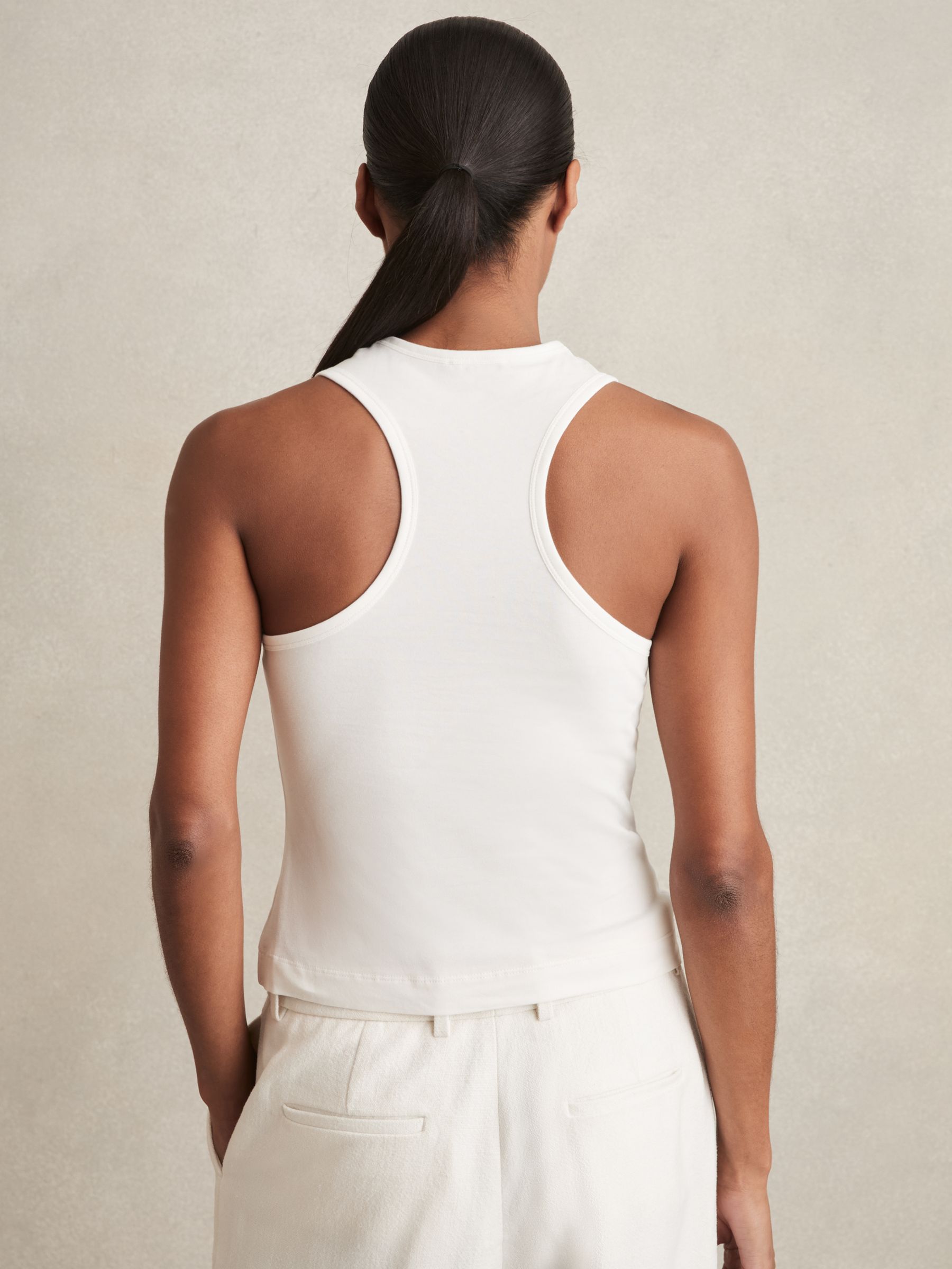Racerback Vest Top in White