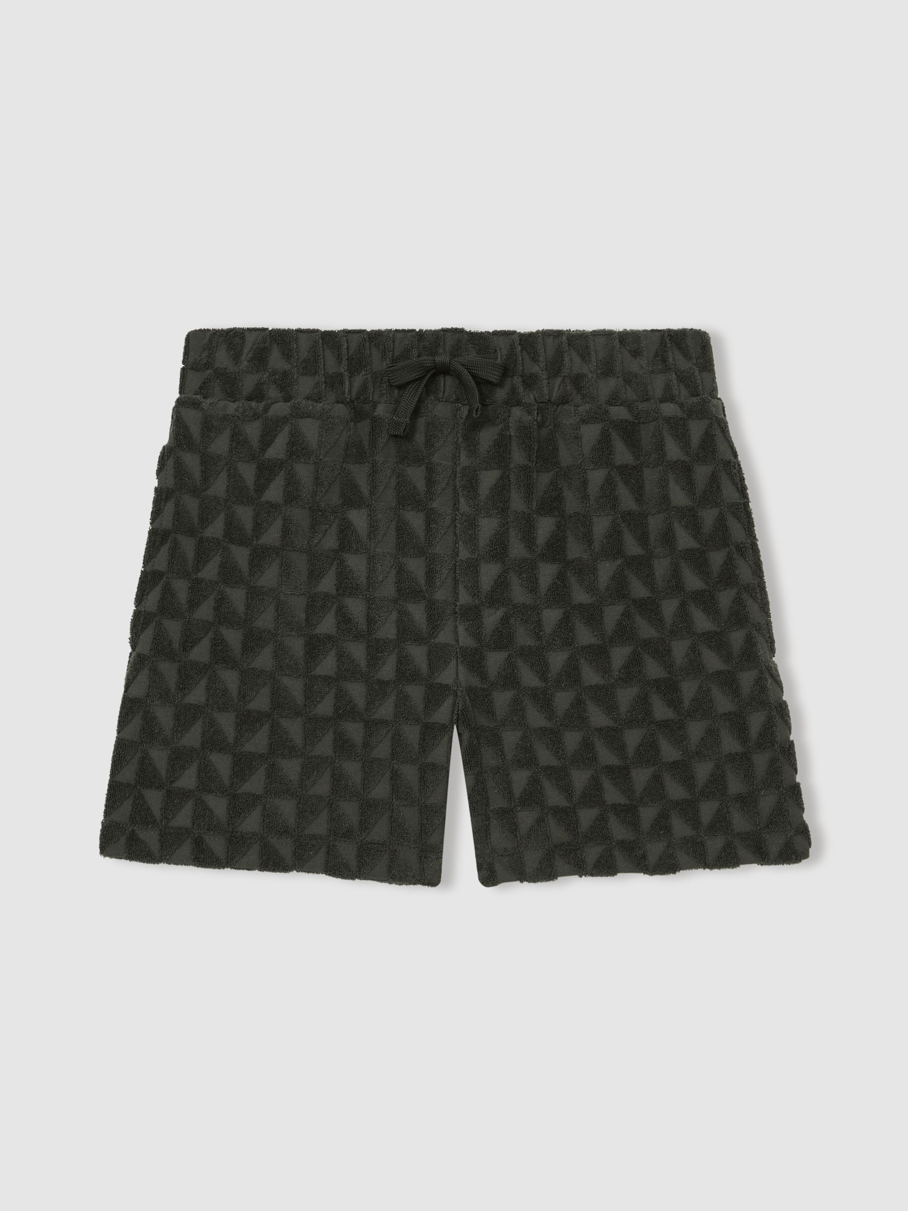 3-9 yrs Textured Towelling Shorts in Dark Sage