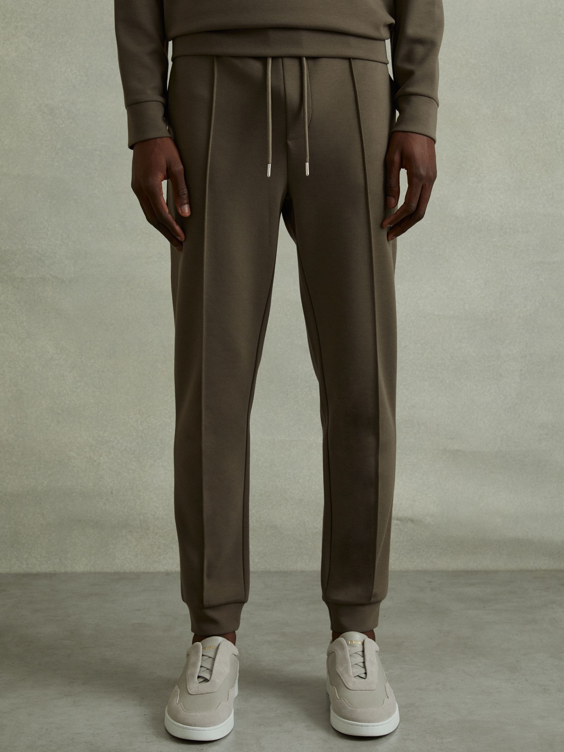 Drawstring Jersey Joggers in Sage Green